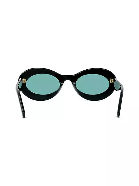 chanel black oval sunglasses