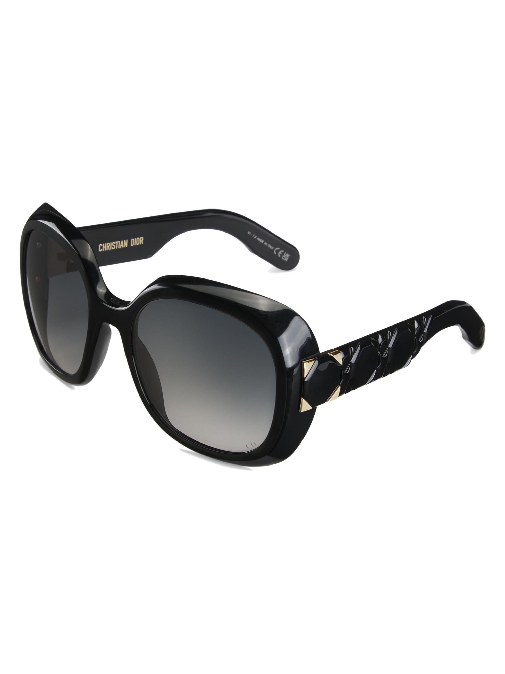 DIOR Women's Lady 95.22 R2I 58MM Round Sunglasses - Shiny Black
