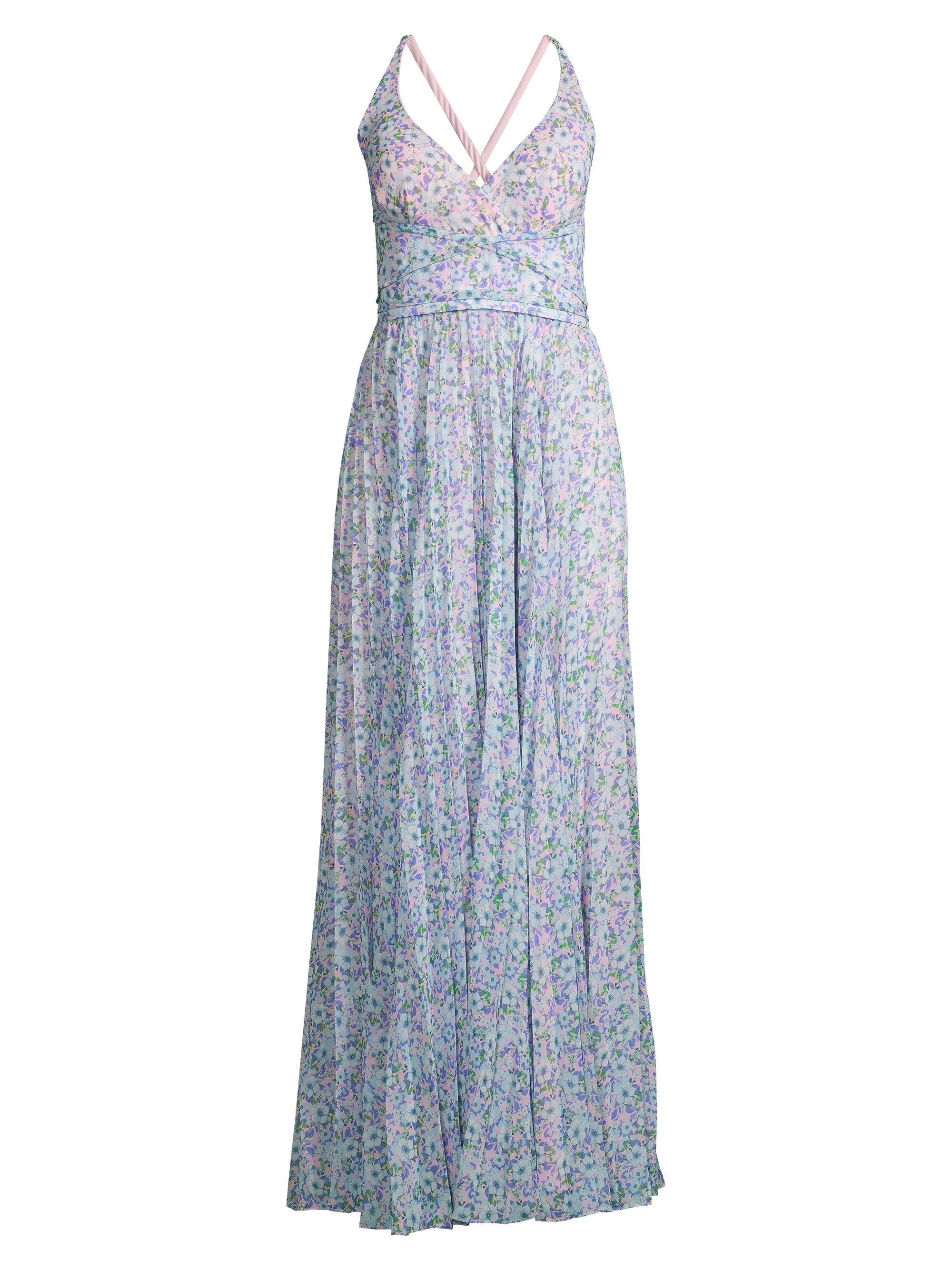 Laundry by Shelli Segal Women's Floral Pleated Chiffon Maxi Dress - Floral Oasis