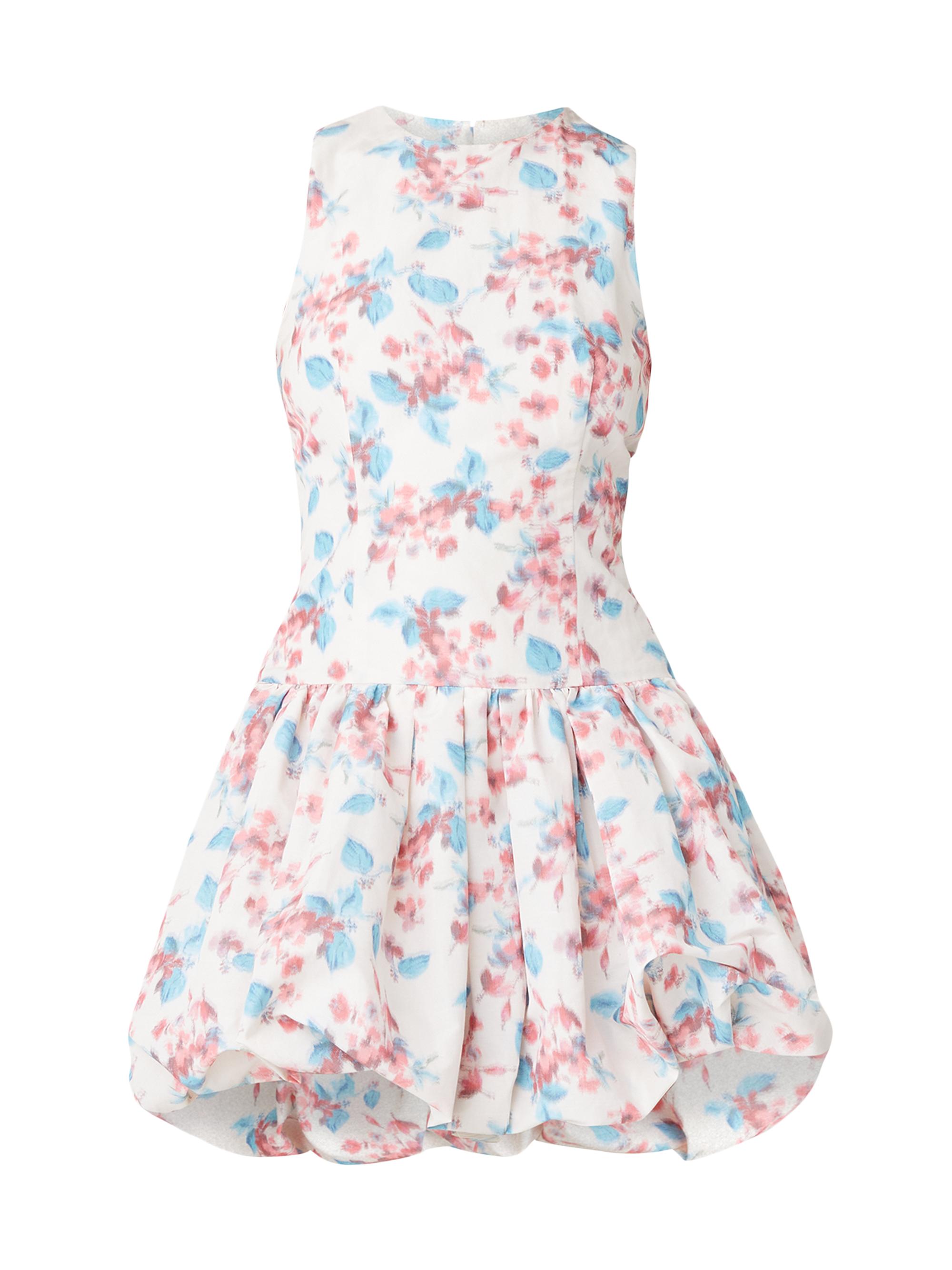 Shoshanna Women's Raffaella Bubble-Hem Minidress - Lapis Blush Multi