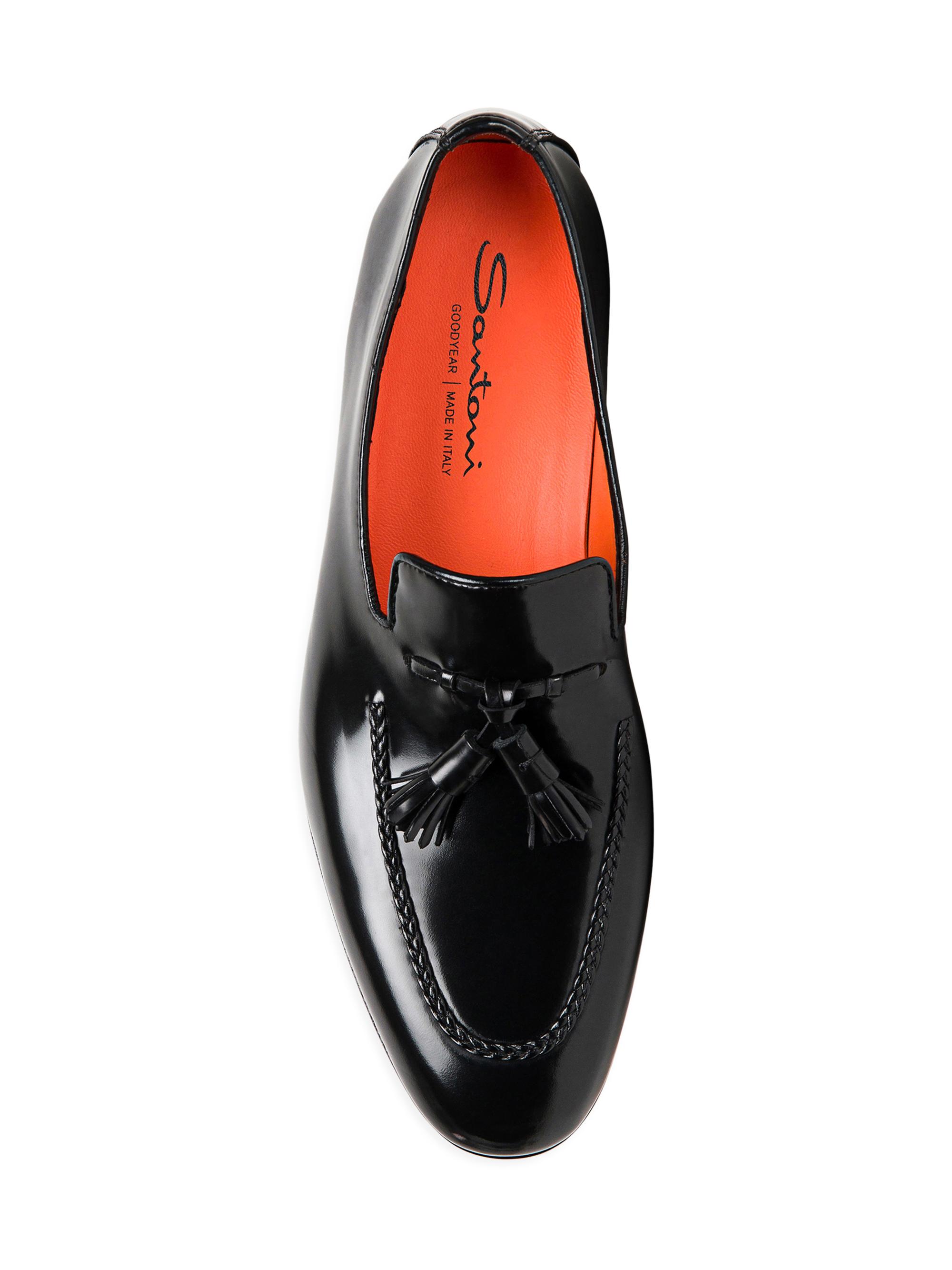 Saks Fifth Avenue Black Leather Tassel Loafers Made in Italy Saks Fifth Avenue Made in Italy Saks Fifth Avenue Men main image 3