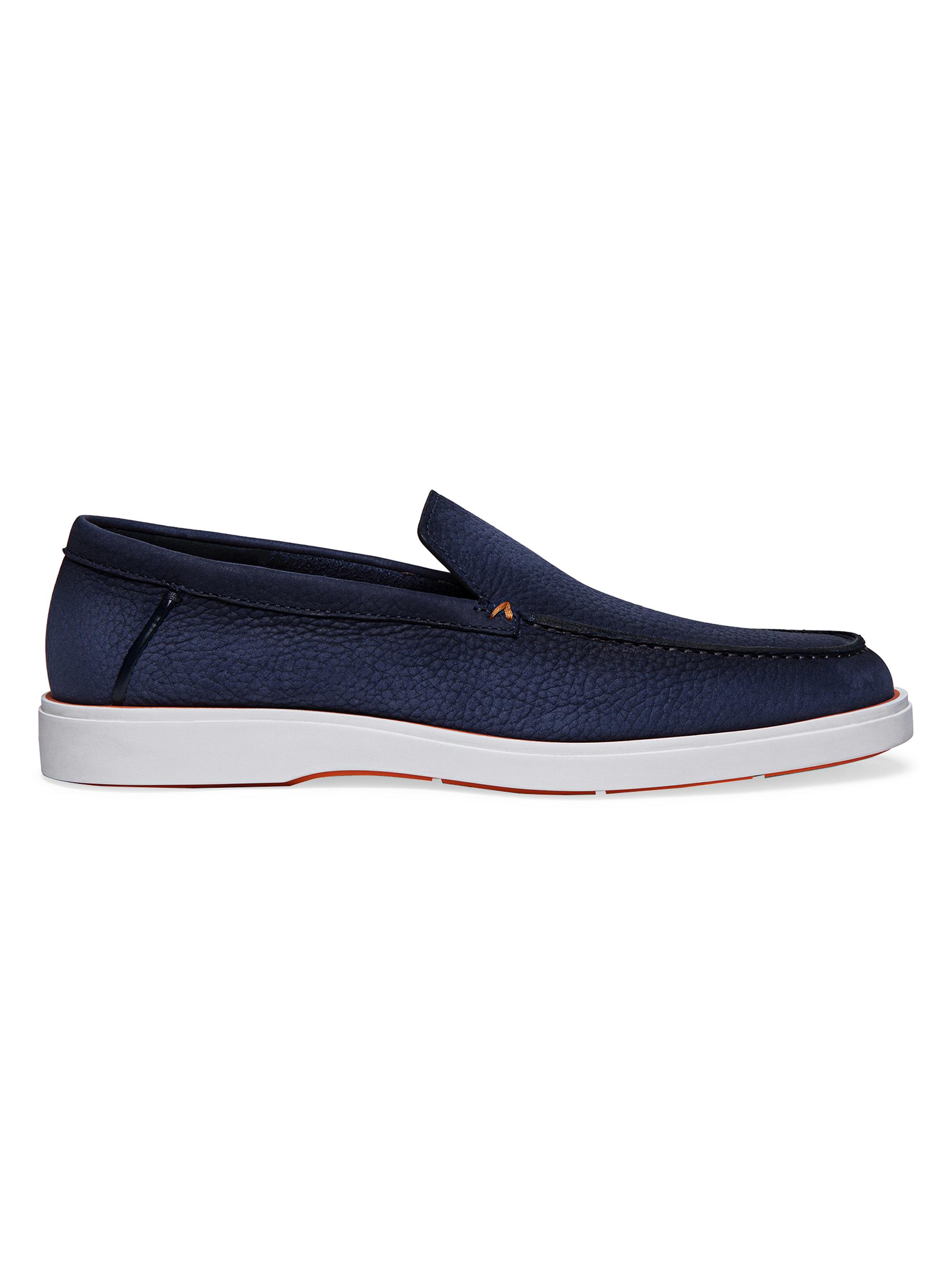 Santoni Men's Leather Slip-On Loafers - Blue