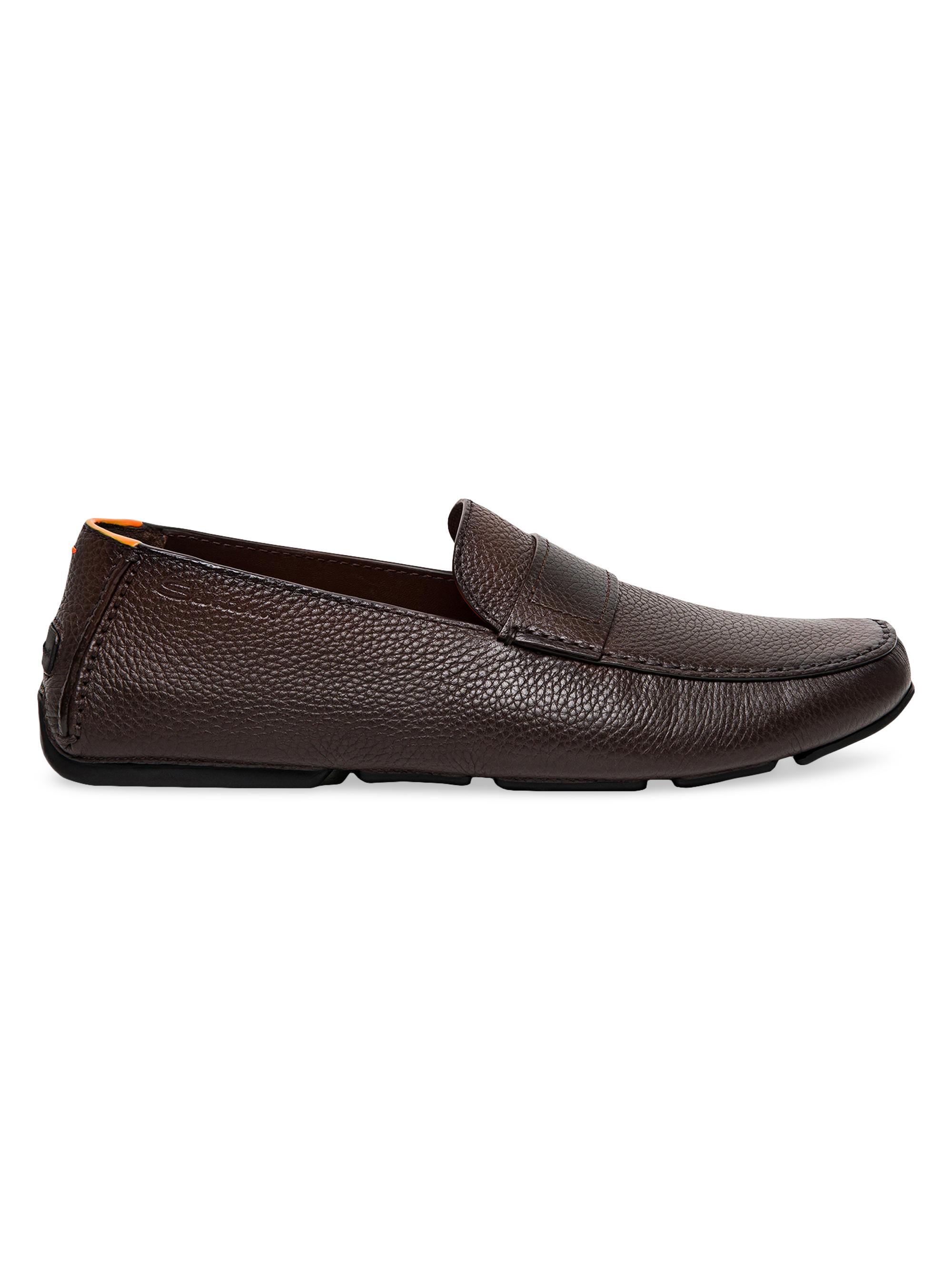 Santoni Leather Slip-On Driving Loafers | Saks Fifth Avenue display picture 1