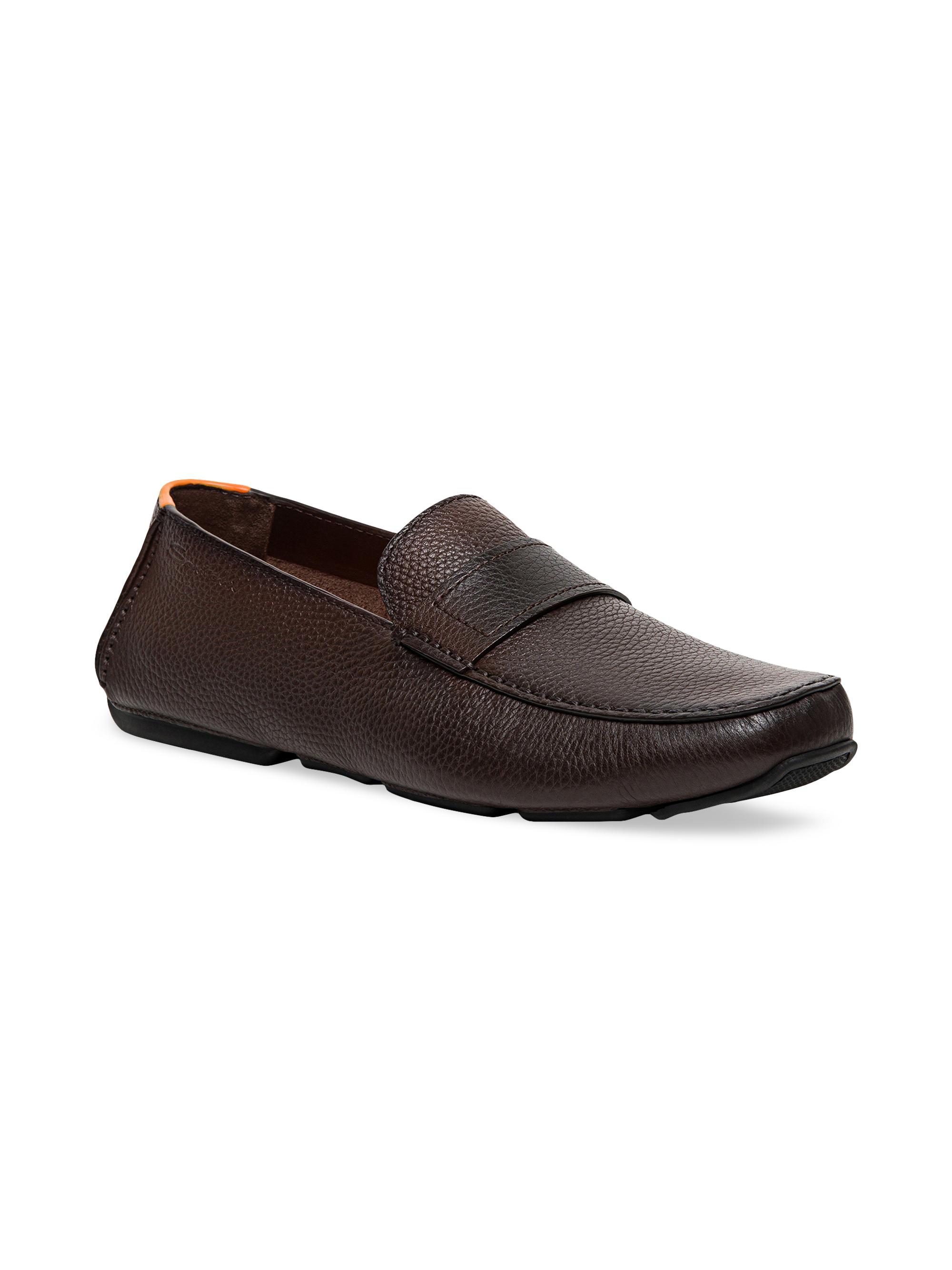 Santoni Leather Slip-On Driving Loafers | Saks Fifth Avenue display picture 2