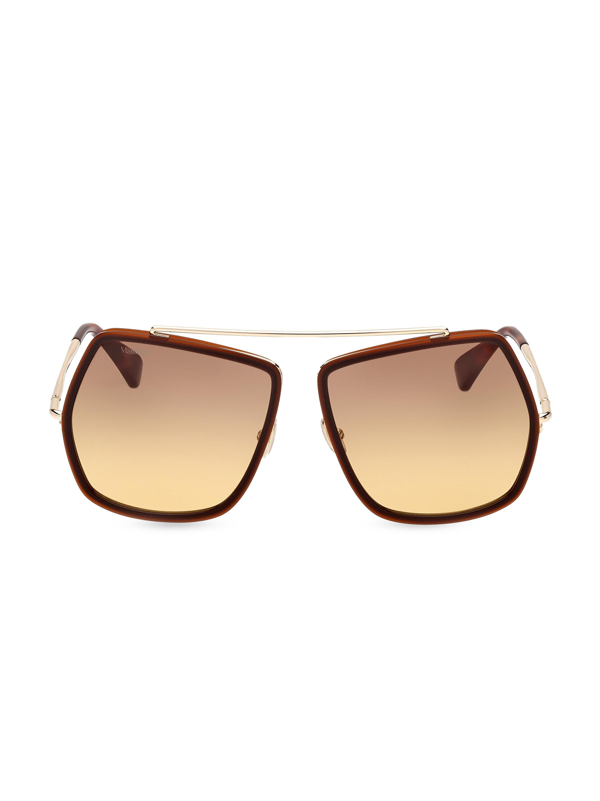 Max Mara Women's Elsa 64MM Square Sunglasses - Brown