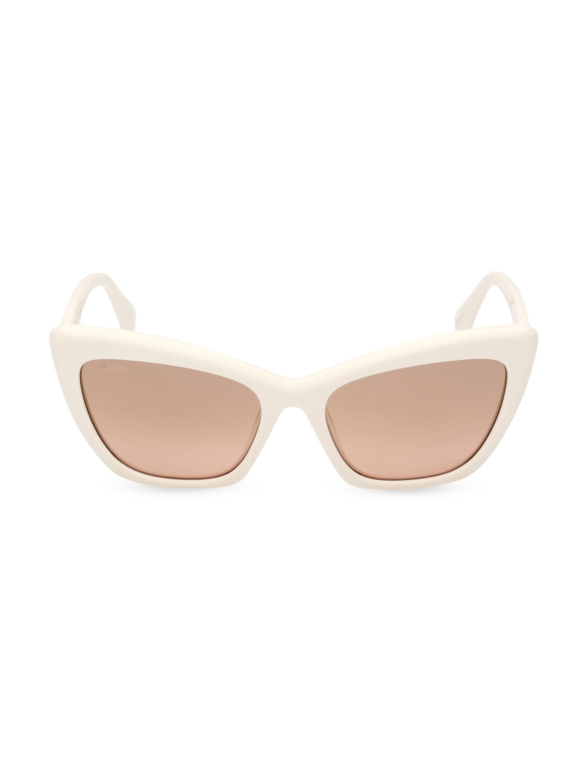 Max Mara Women's 57MM Cat-Eye Sunglasses - White Brown