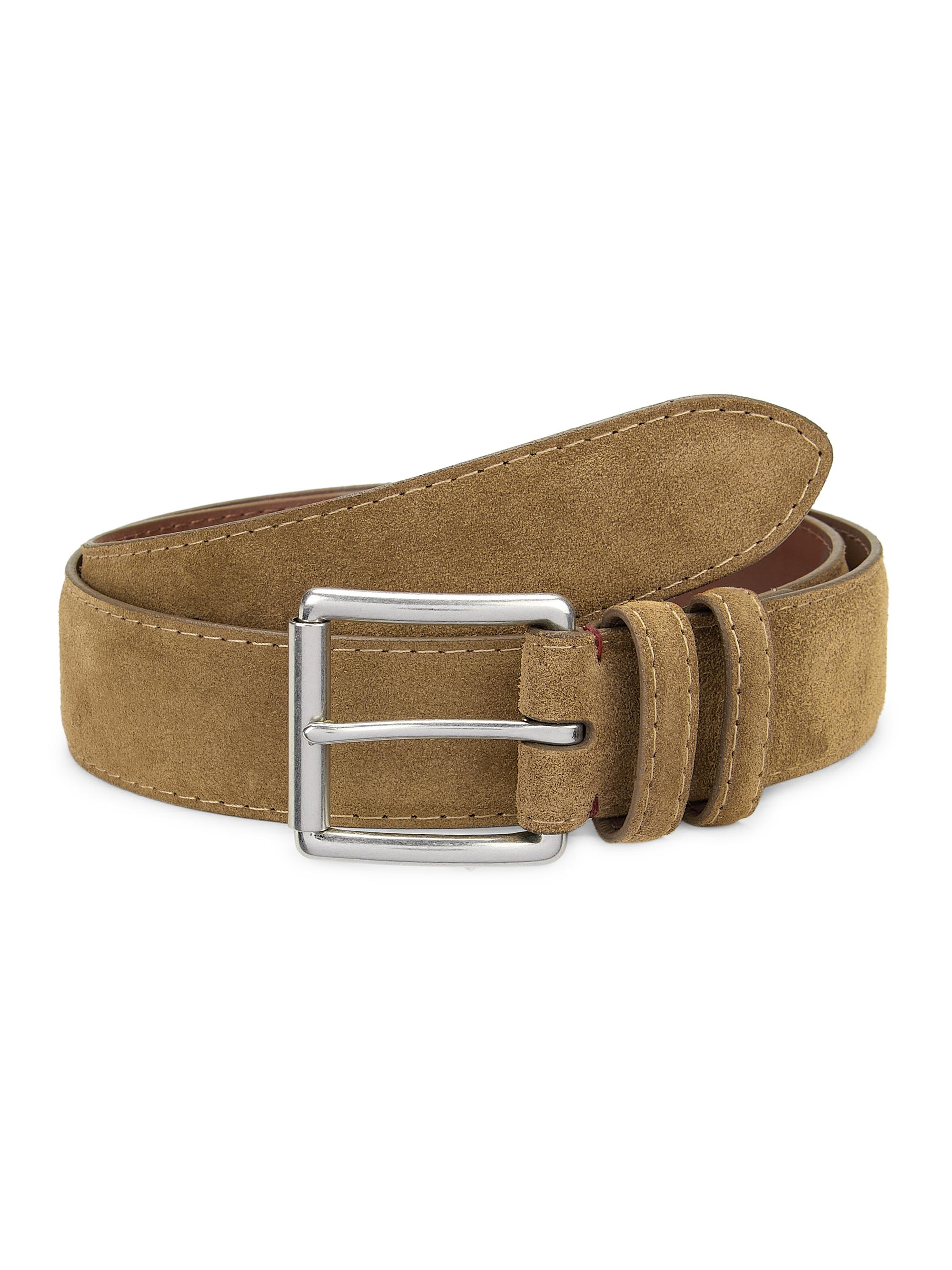 Saks Fifth Avenue Men's COLLECTION Suede Buckle Belt - Lion