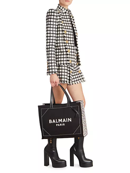 Balmain - Women's Casual Jacket - Black - Tweed - Jackets