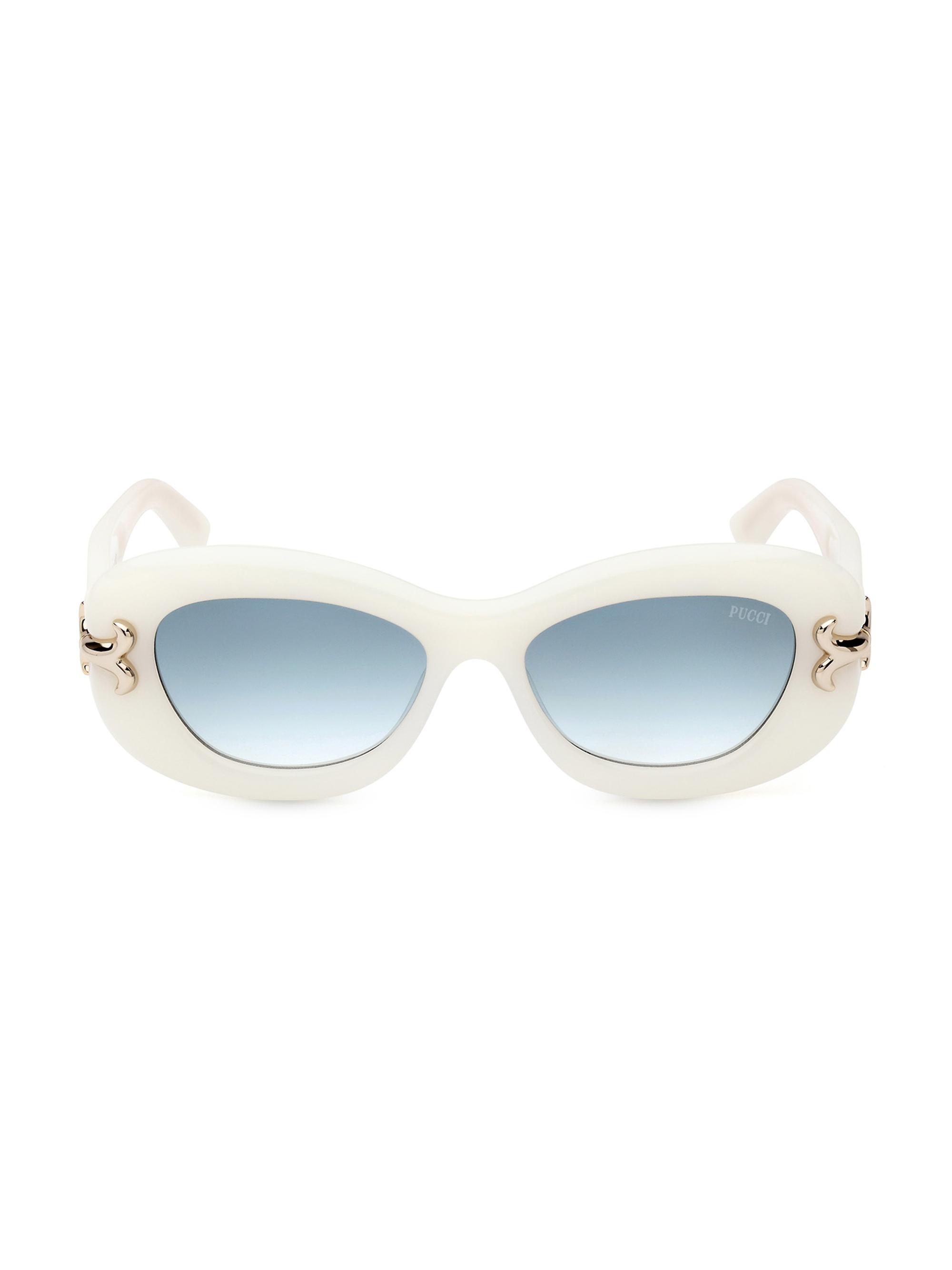 Pucci Women's 52MM Geometric Sunglasses - White