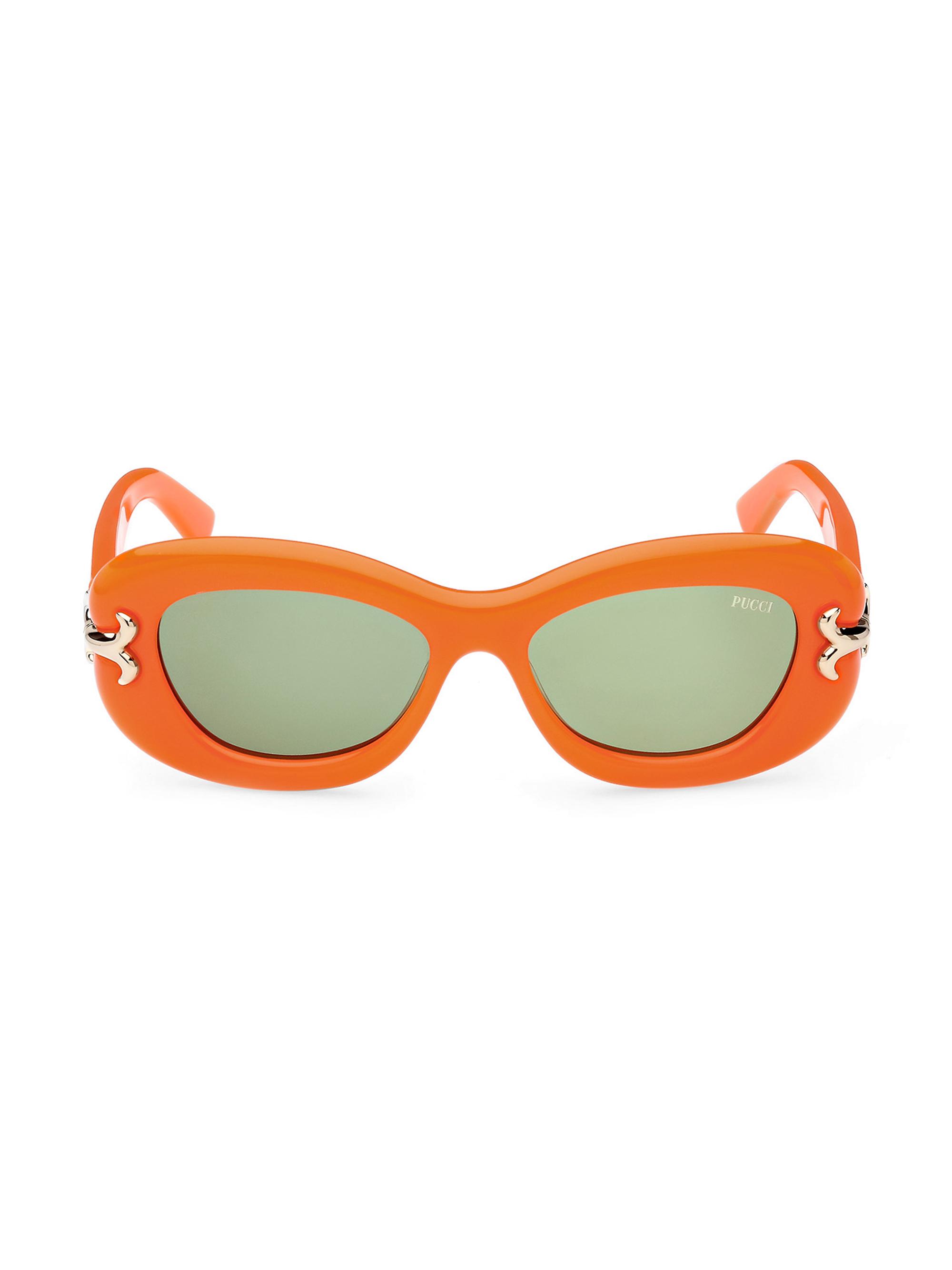 Pucci Women's 52MM Geometric Sunglasses - Orange