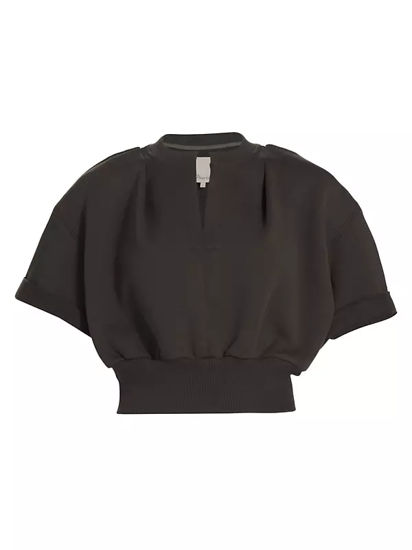 3.1 Phillip Lim Marled Lurex Crossover Cut Out Pullover in Black Midnight