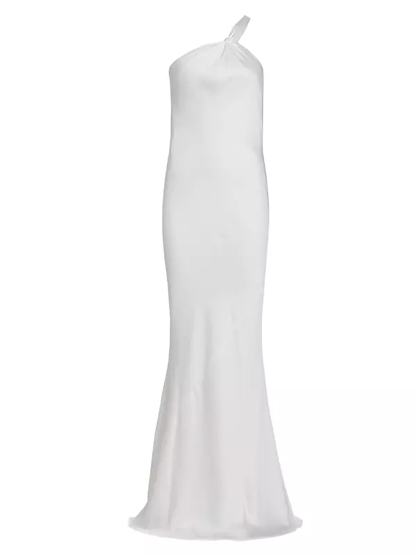One-Shoulder Bias-Cut Gown