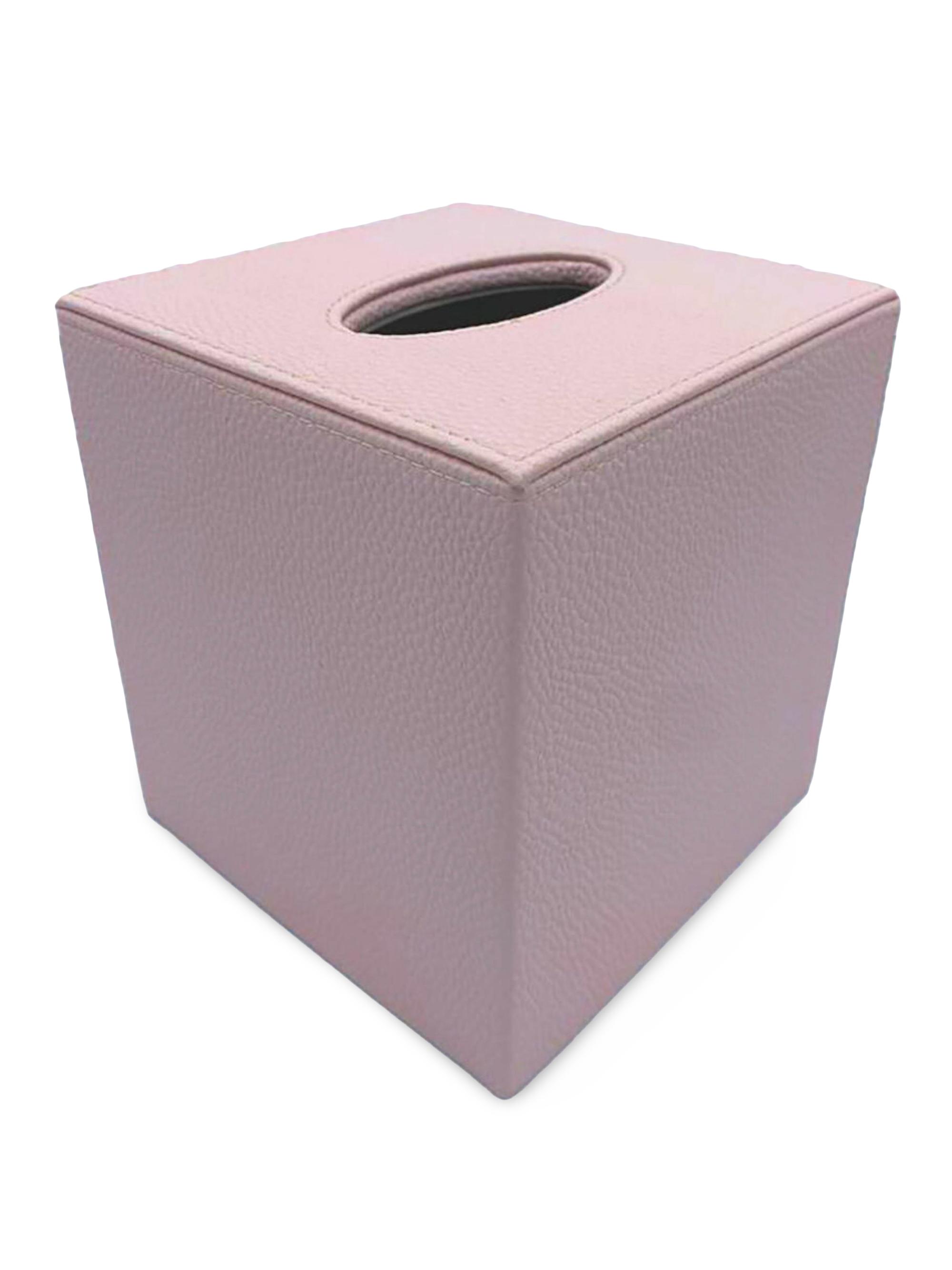 Von Gern Home Faux Leather Tissue Box Cover - Light Pink