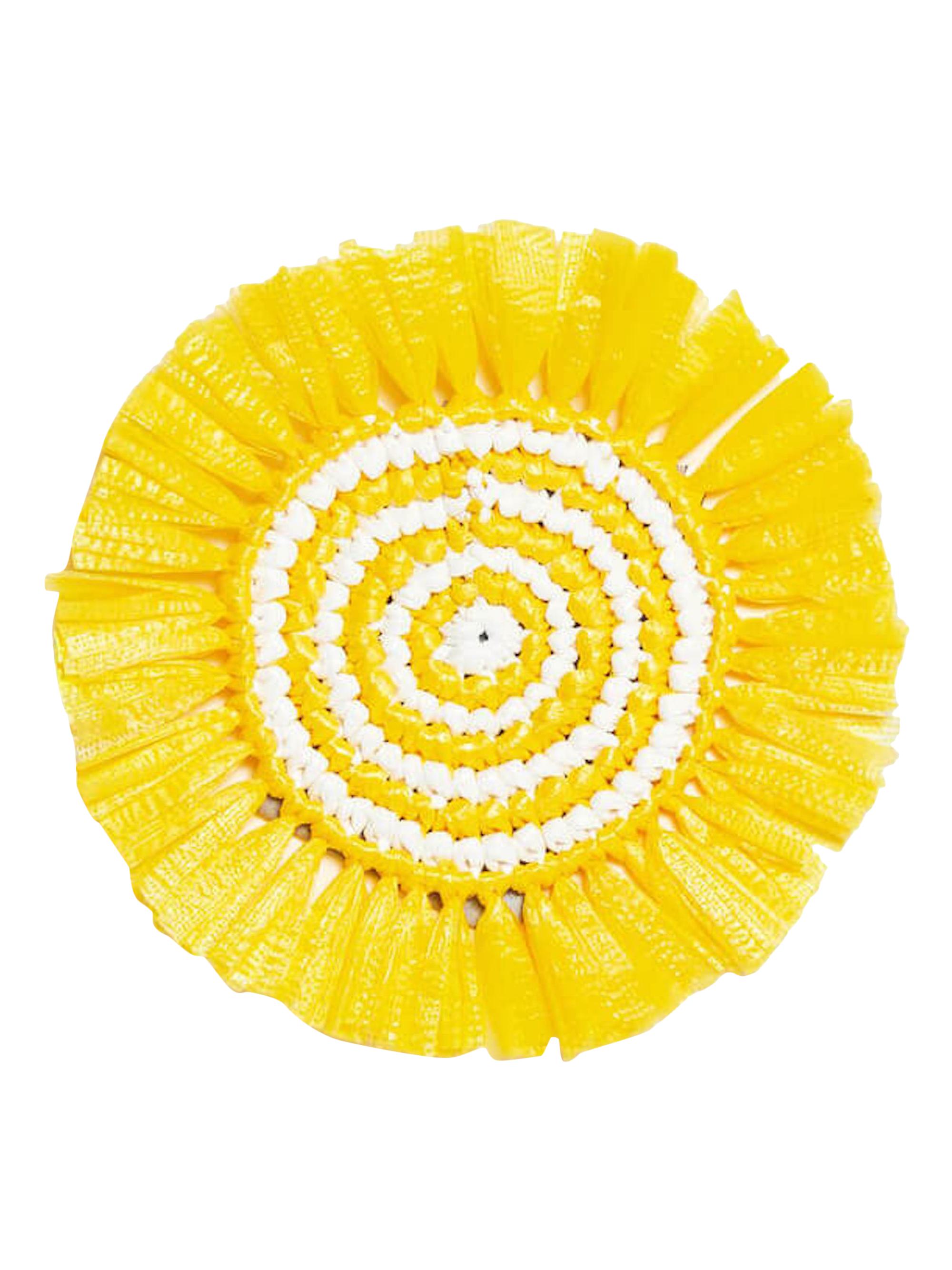 Von Gern Home Woven Fringe Coasters, Set of 4 - Yellow