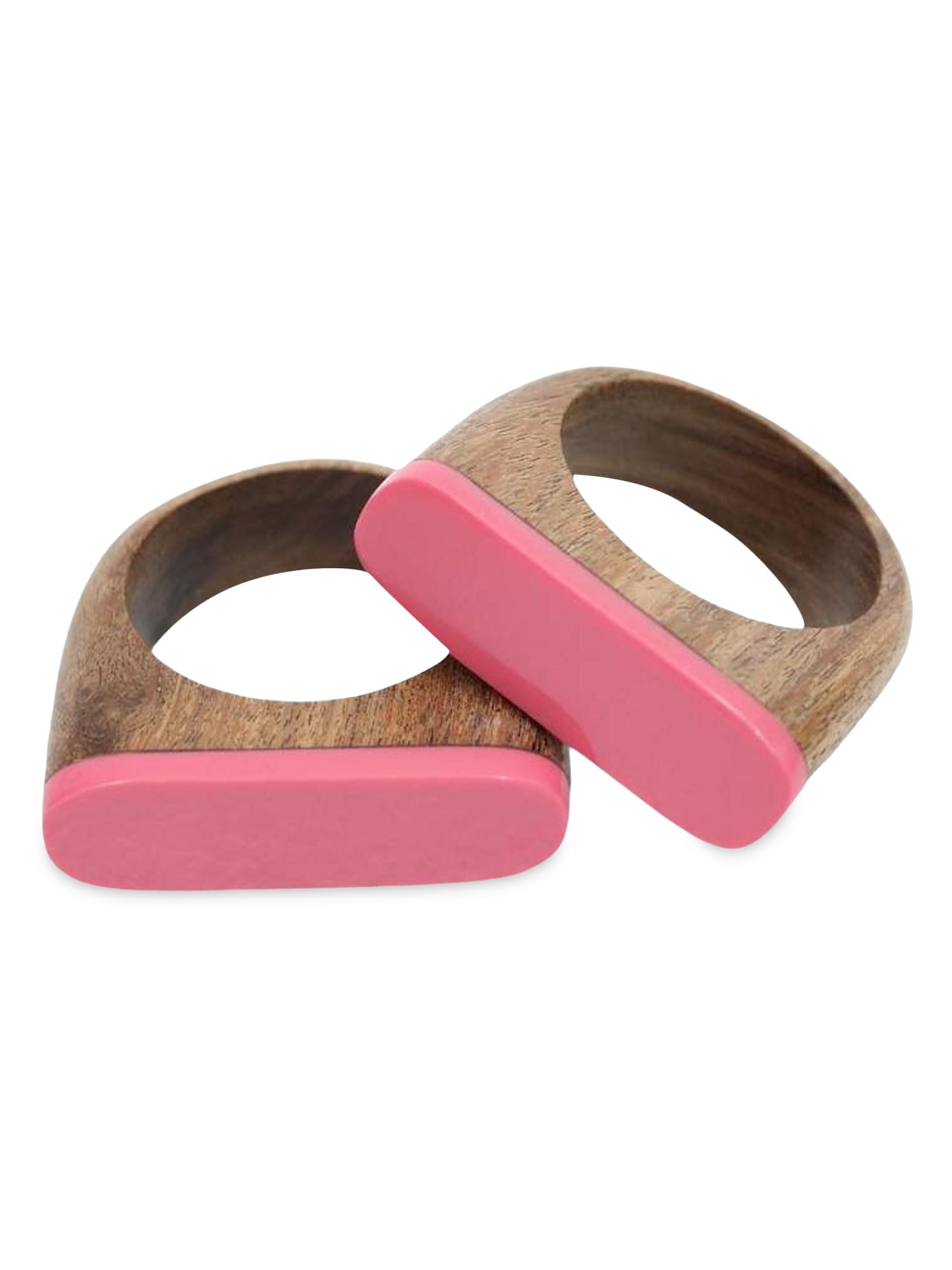 Von Gern Home Flow Napkin Ring, Set of 4 - Pink