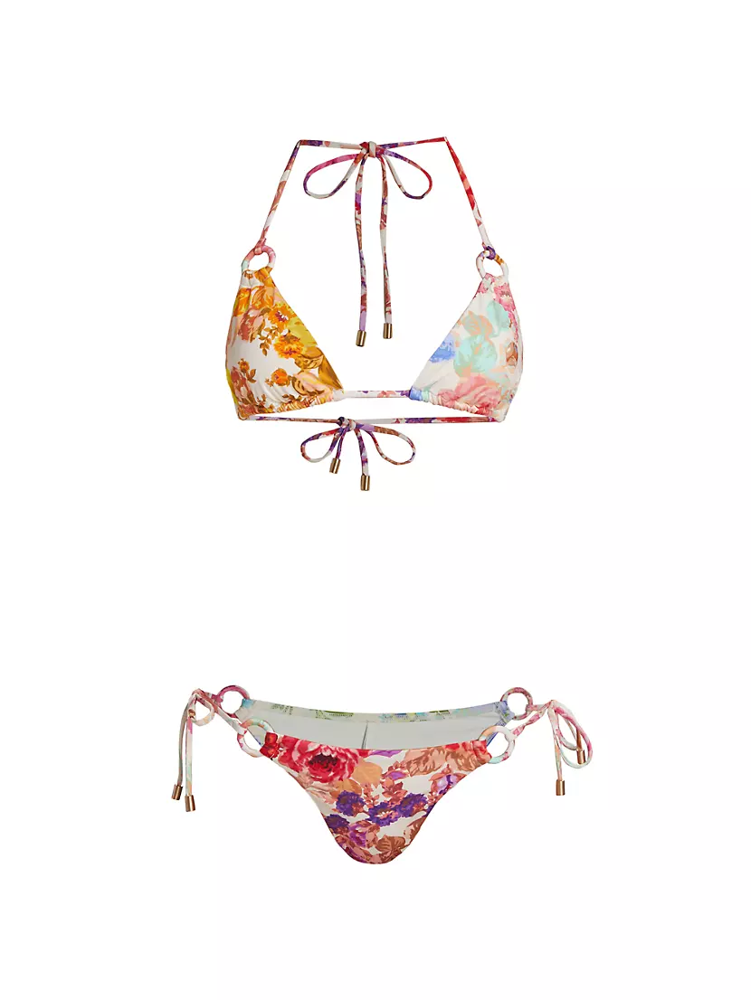 Bay Bikini Set with Floral Printed Sarong - angelcroshet