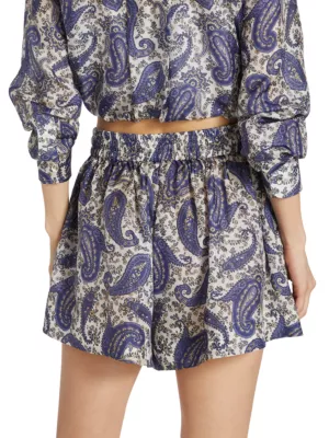Devi Printed Relaxed Fit Silk Shorts