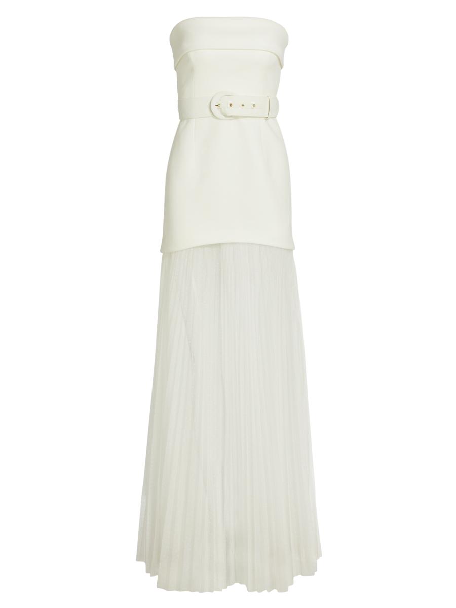【REBECCA VALLANCE】JOCELYN STRAPLESS GOWN ストライプガウン Jocelyn striped satin gown in multicoloured - Rebecca