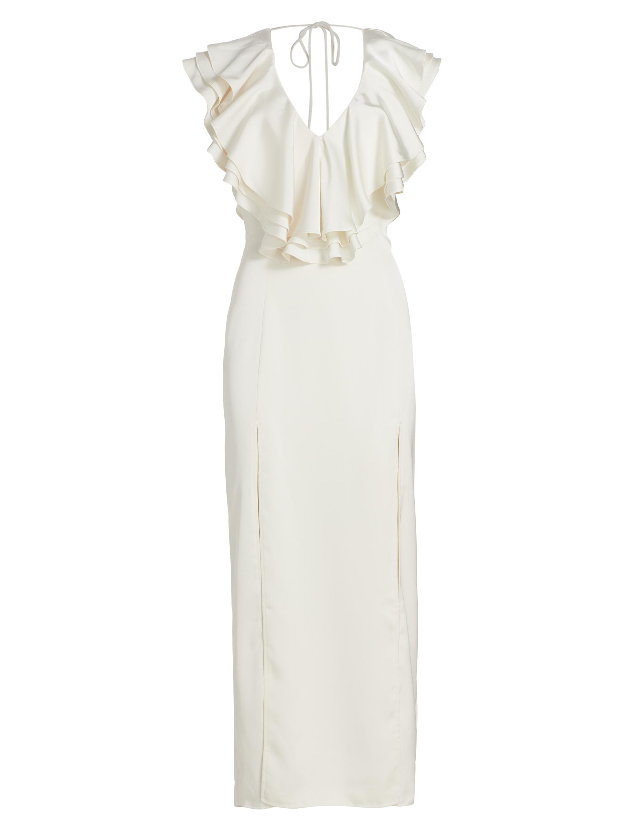 Rotate Birger Christensen Women's Sateen Ruffled Bodice Maxi Dress - Egret