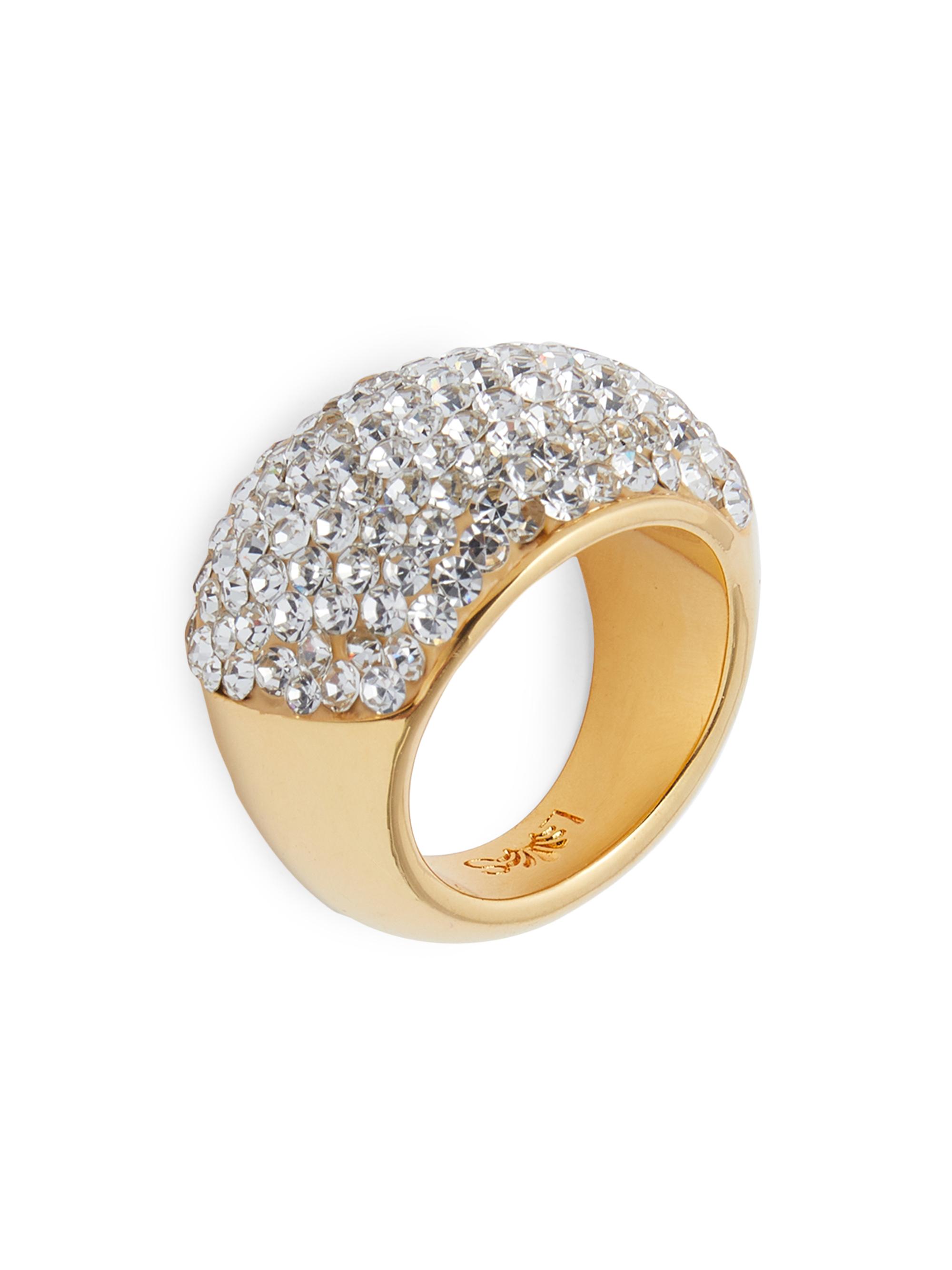 Lele Sadoughi Women's 14K-Gold-Plated, Clay, & Crystal Domed Ring - Crystal