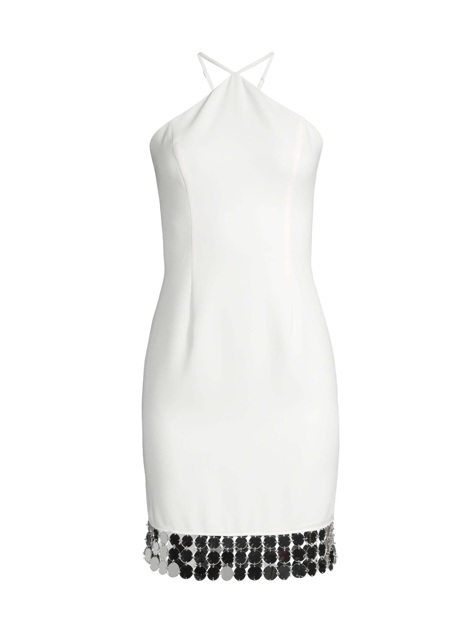 Liv Foster Women's Disc-Fringe Halter Minidress -