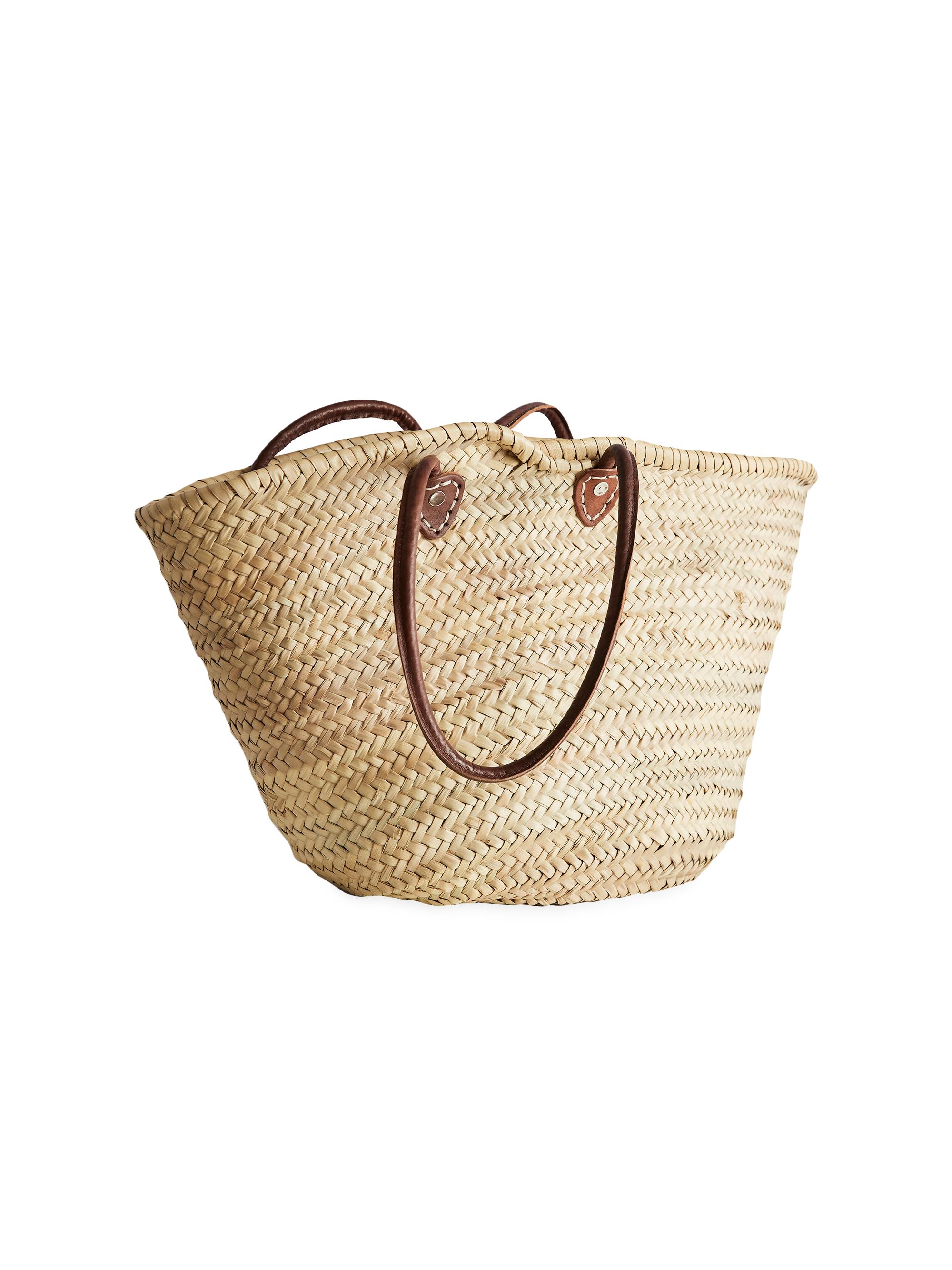 Verve Culture Moroccan Shopping Basket - Large Leather Strap - Natural