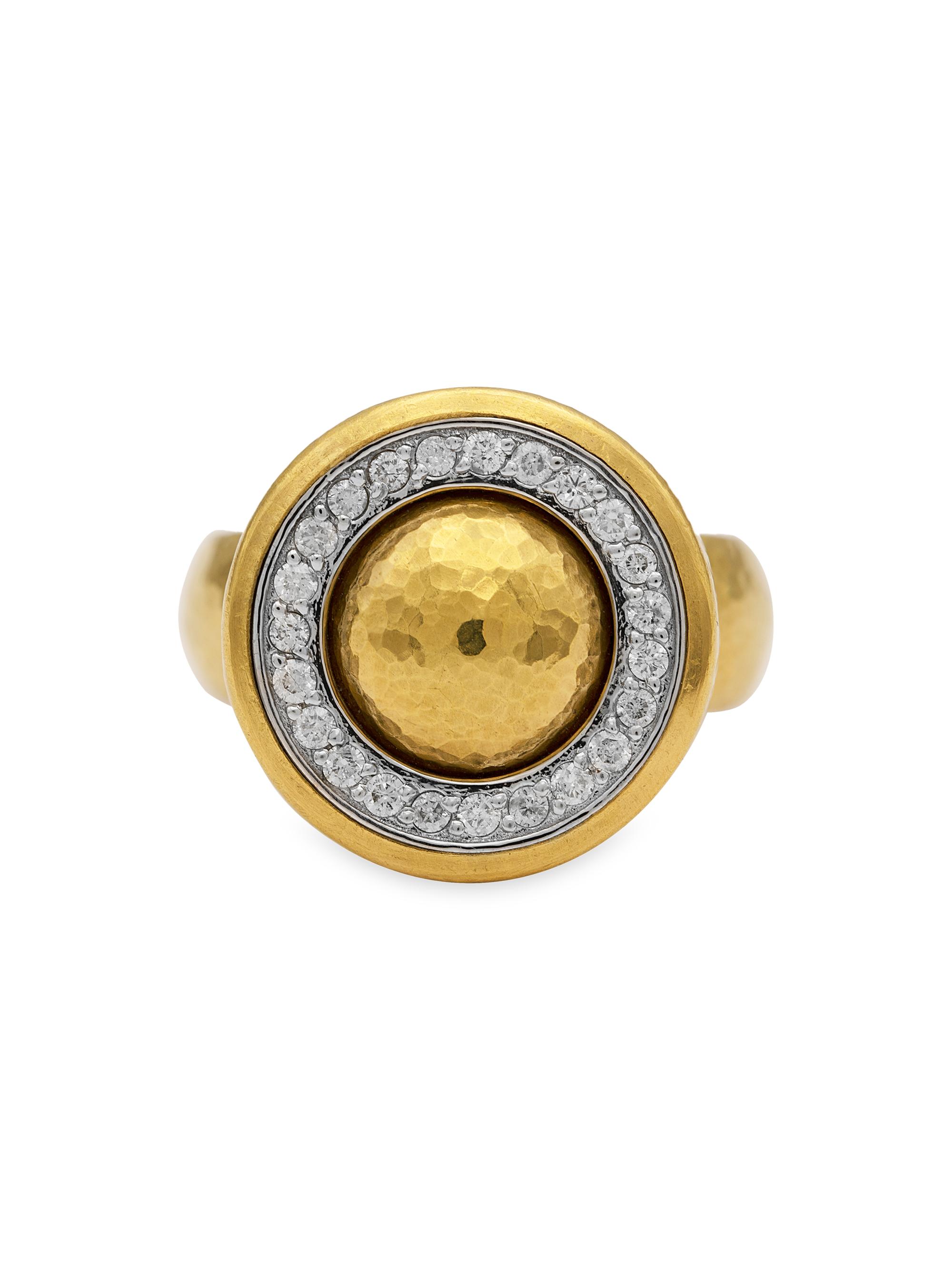 Gurhan Women's Amulet 18K White Gold, 24K Yellow Gold & 0.37 TCW Diamond Cocktail Ring - Yellow Gold