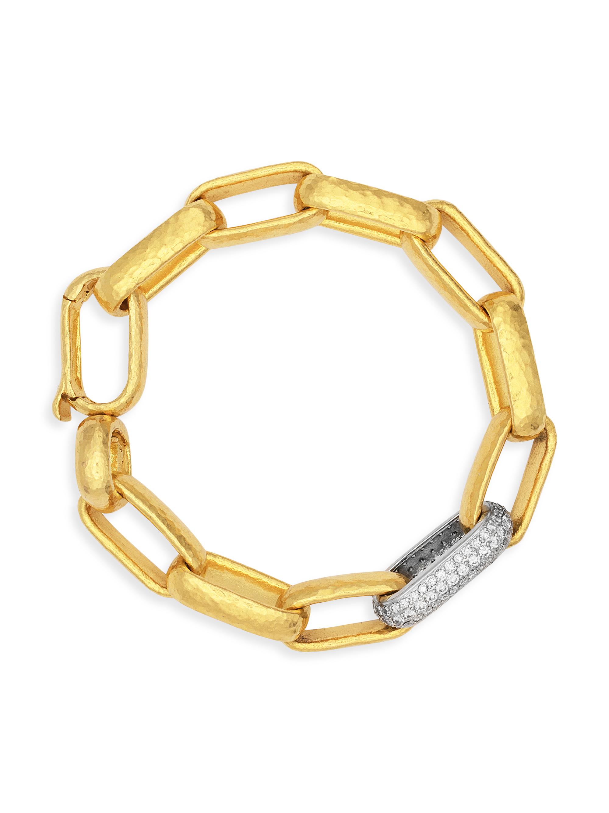 Gurhan Women's Hoopla 24 Yellow Gold, 18K White Gold & 1.92 TCW Diamond Chain Bracelet - Yellow Gold