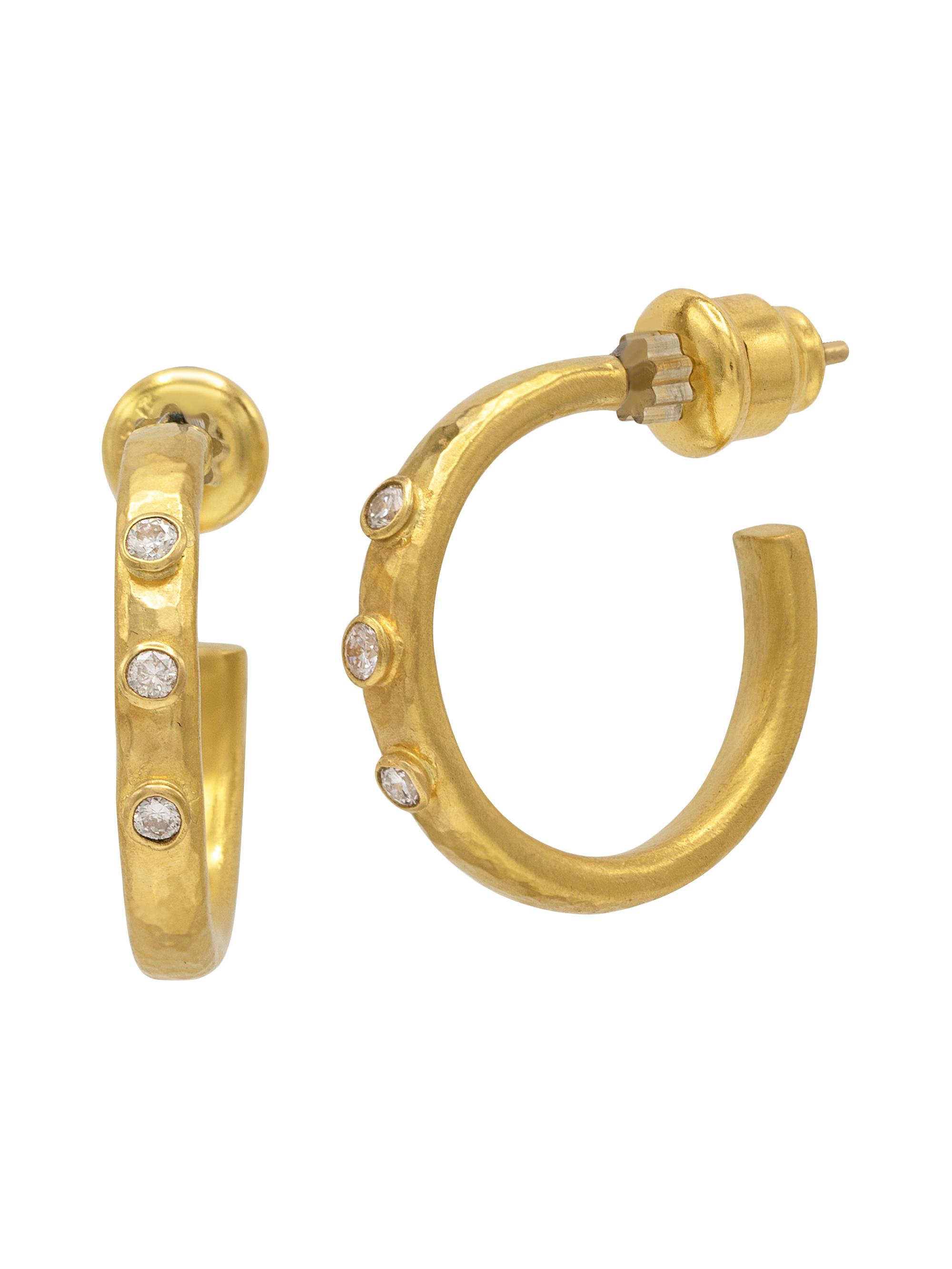 Gurhan Women's Droplet Yellow Gold & 0.16 TCW Diamond Narrow Hoop Earrings - Yellow Gold