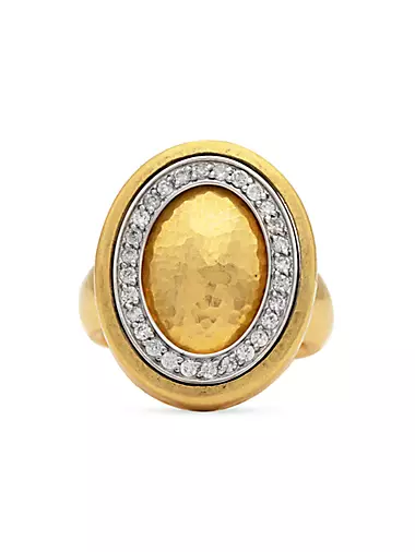 Amulet 24K Yellow Gold, 18K White Gold & 0.45 TCW Diamond Cocktail Ring