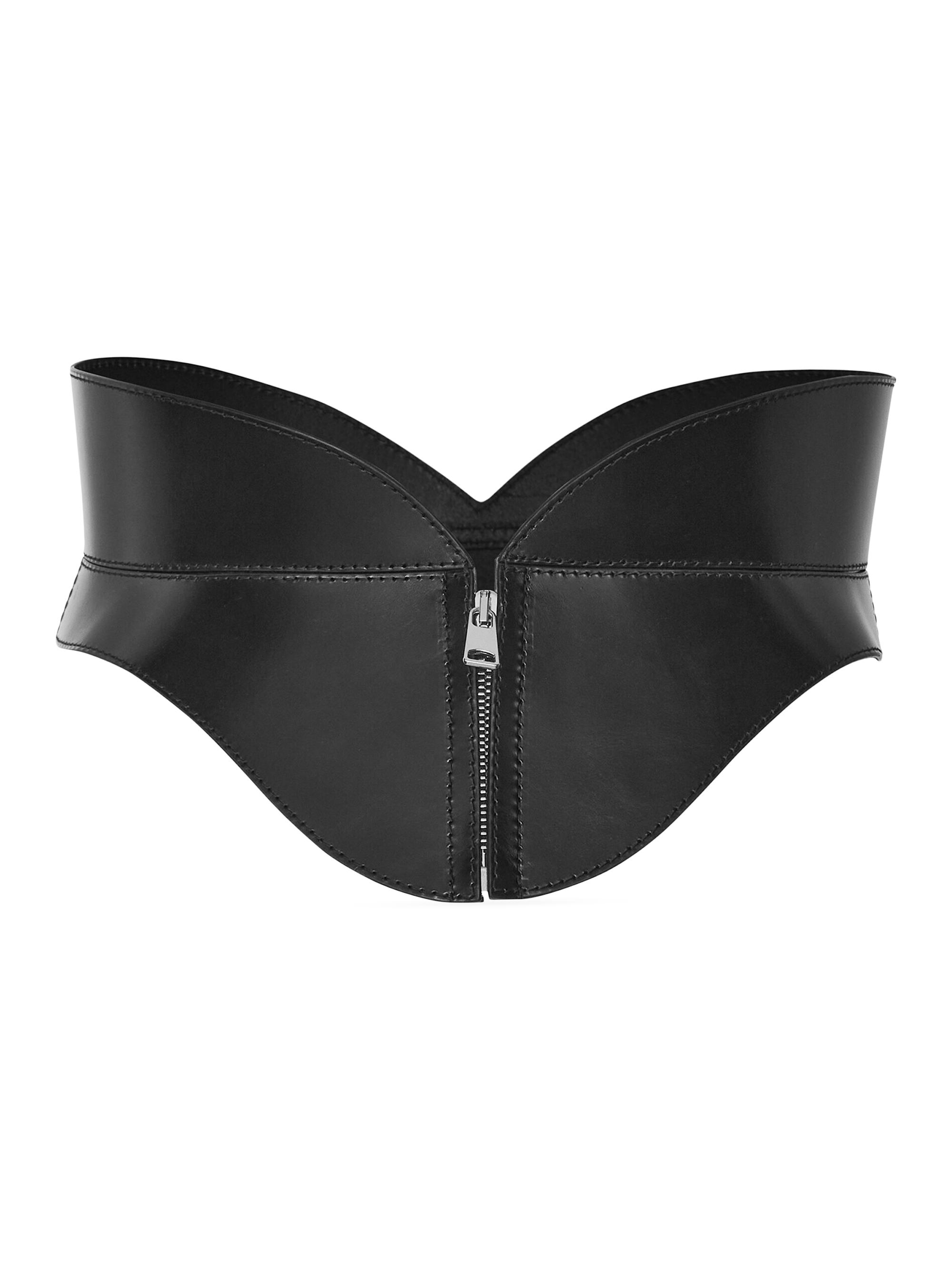 McQueen Women's Leather Corset Belt - Black