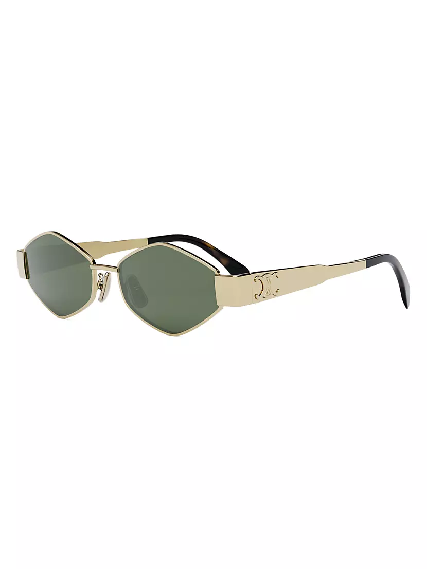 Celine Triomphe 54mm Geometric Sunglasses Shiny Endura Gold