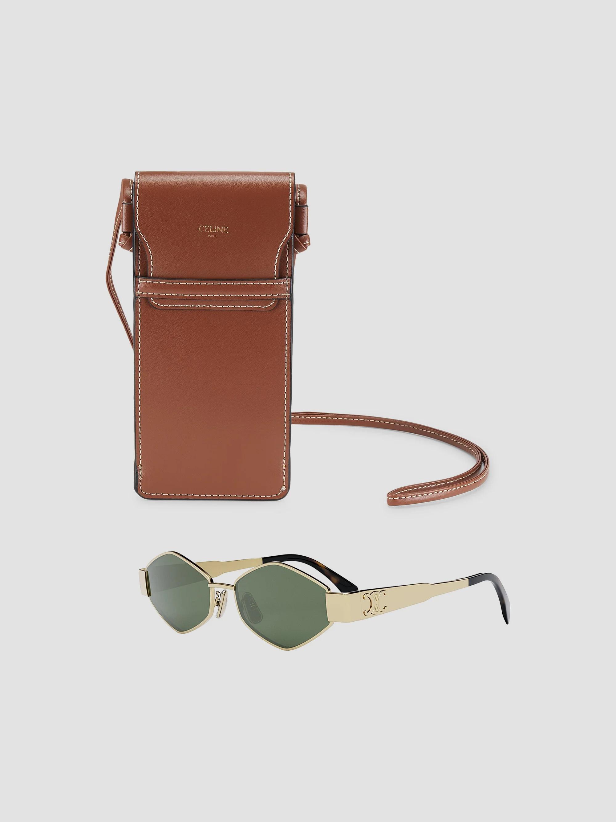 CELINE Metal Triomphe 54MM Geometric Sunglasses | Saks Fifth  display picture 3