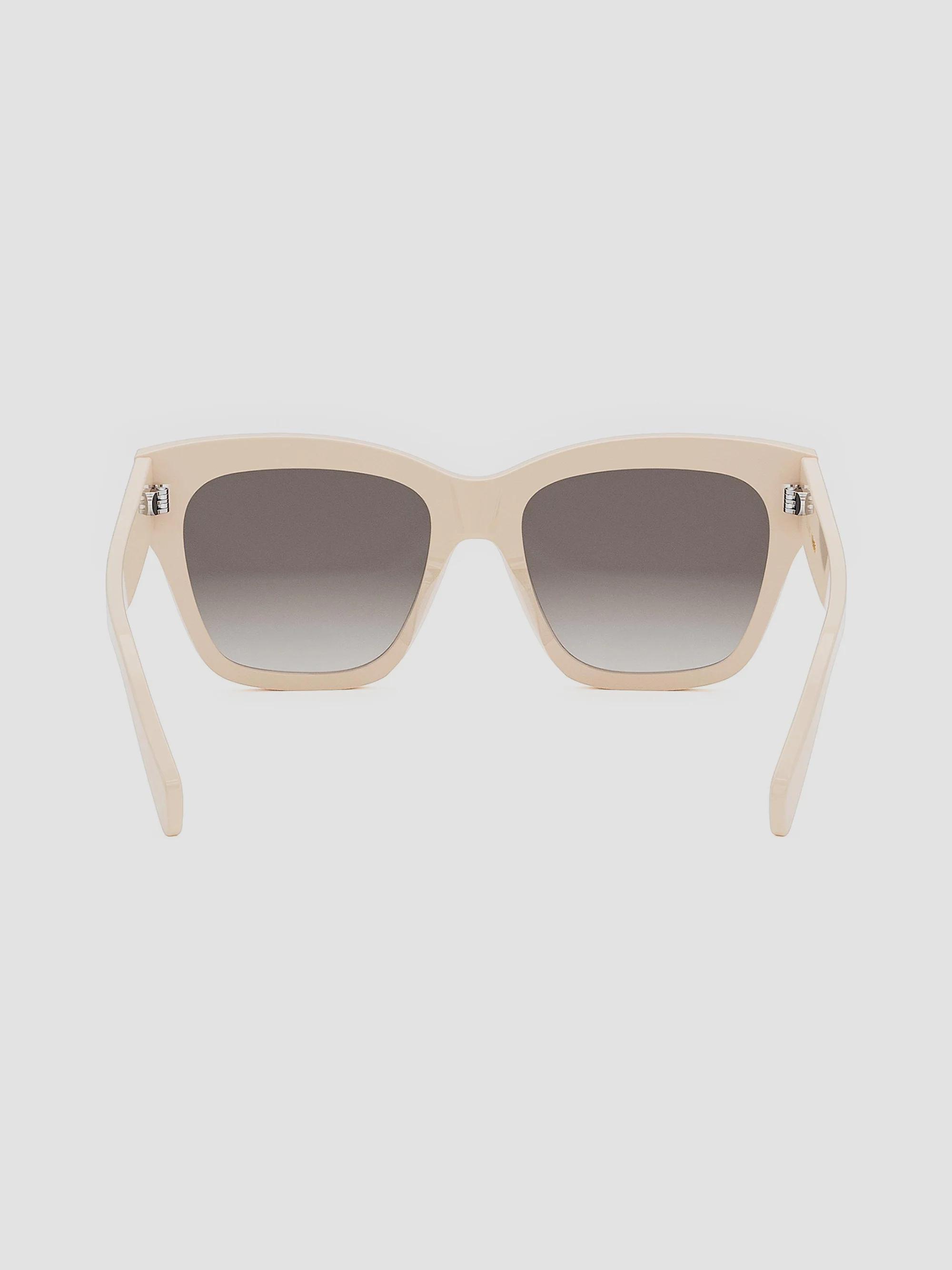 Celine Cream Acetate Square Sunglasses with Brown Gradient Lenses Celine BrownGrey Gradient CL400921 Square Sunglasses | eBay main image 4