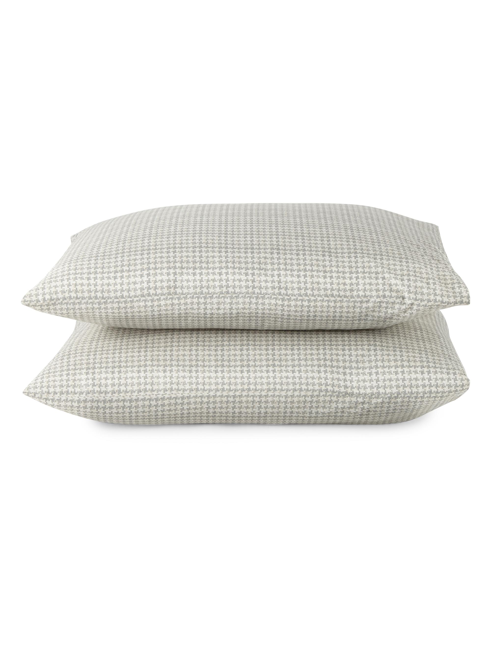 Peacock Alley Houndstooth 2-Piece Sleeping Sham Set - Greige King