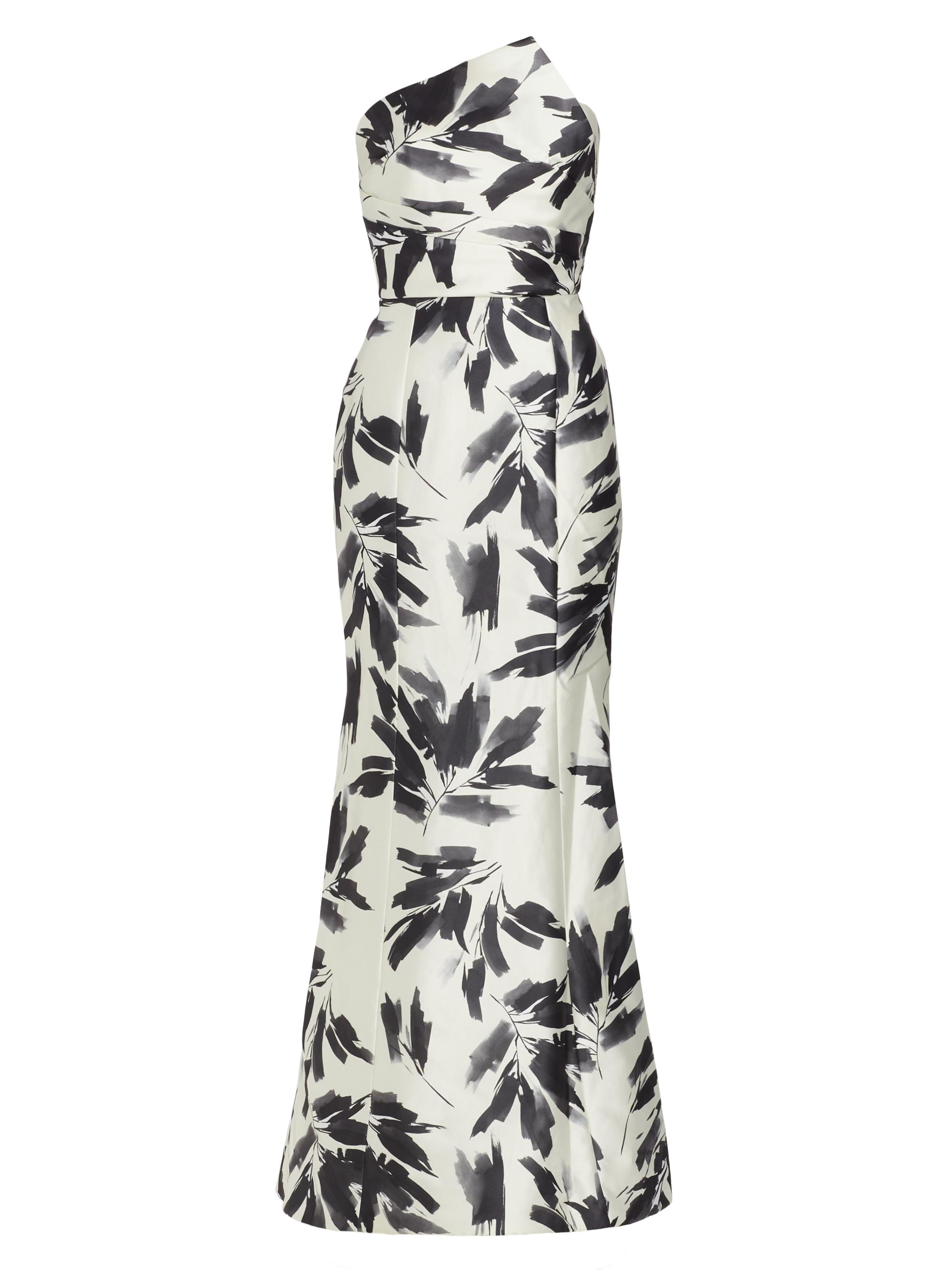 Amsale Women's Strapless Brushstroke Satin Trumpet Gown - Black