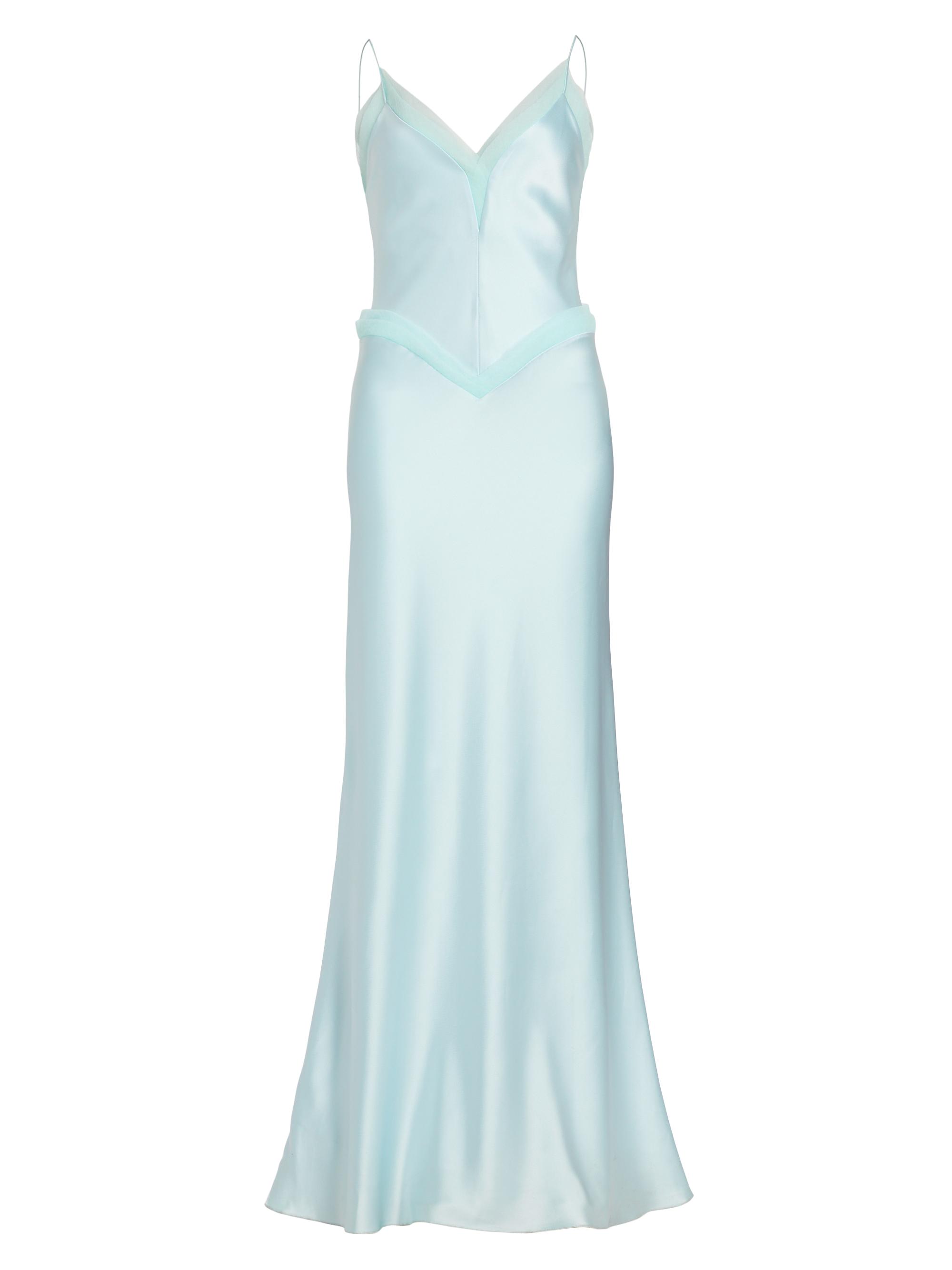 Mach & Mach Women's Lotus Flower Silk Gown - Sky Blue