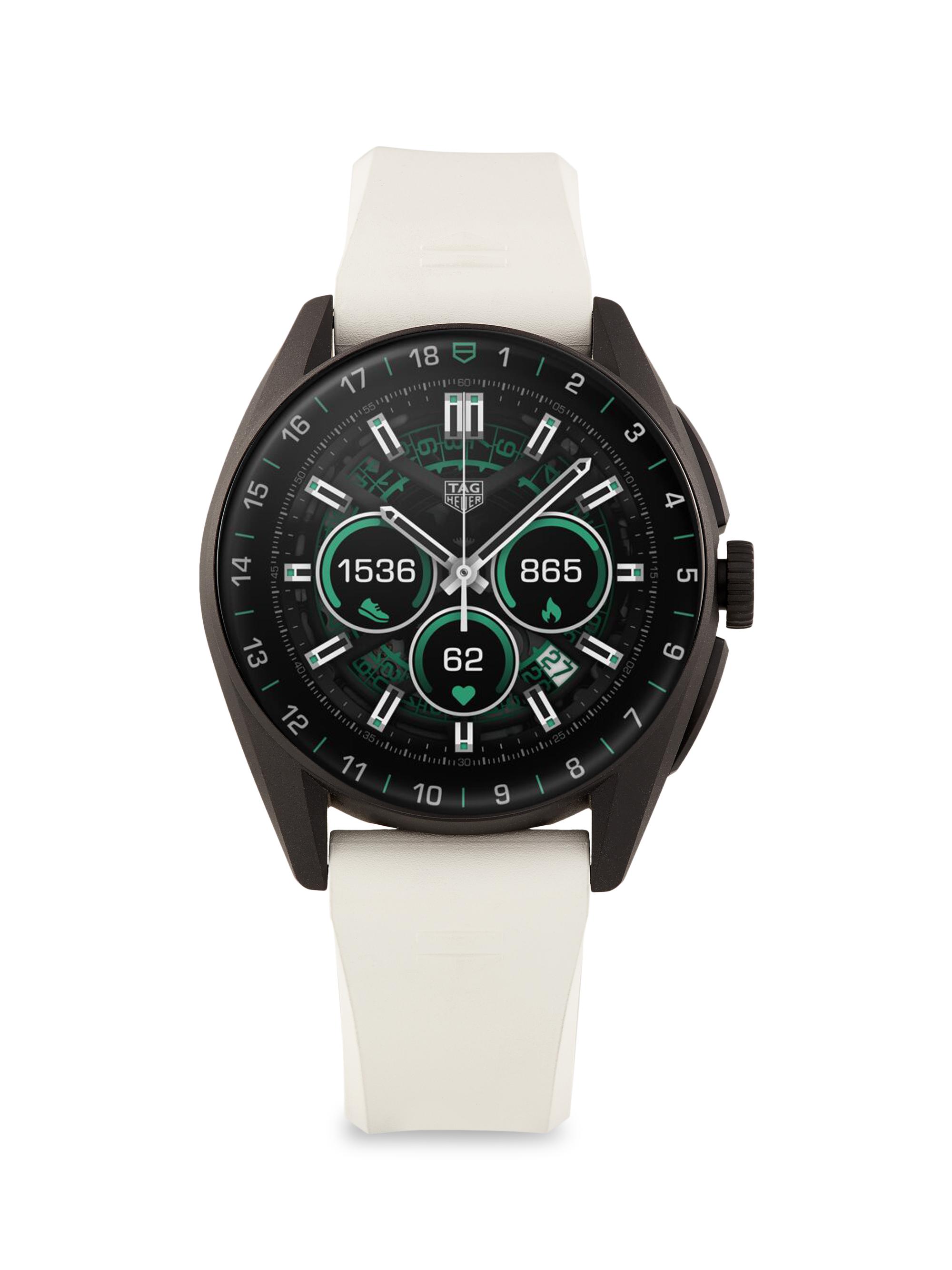 TAG Heuer Men's Connected Golf Edition Titanium & Rubber Smartwatch - White