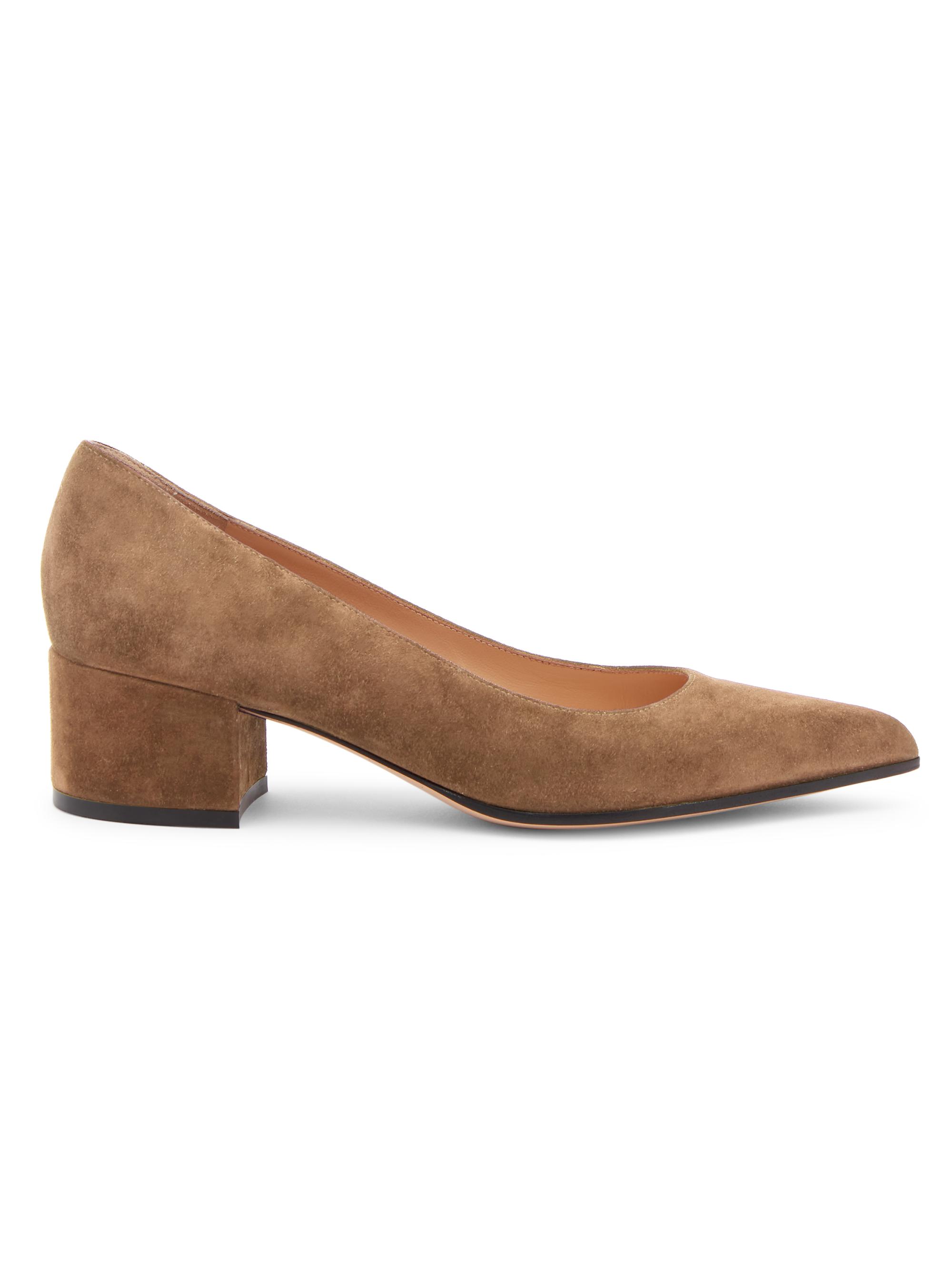 Gianvito Rossi Women's Piper 45MM Suede Block Heel Pumps - Camel