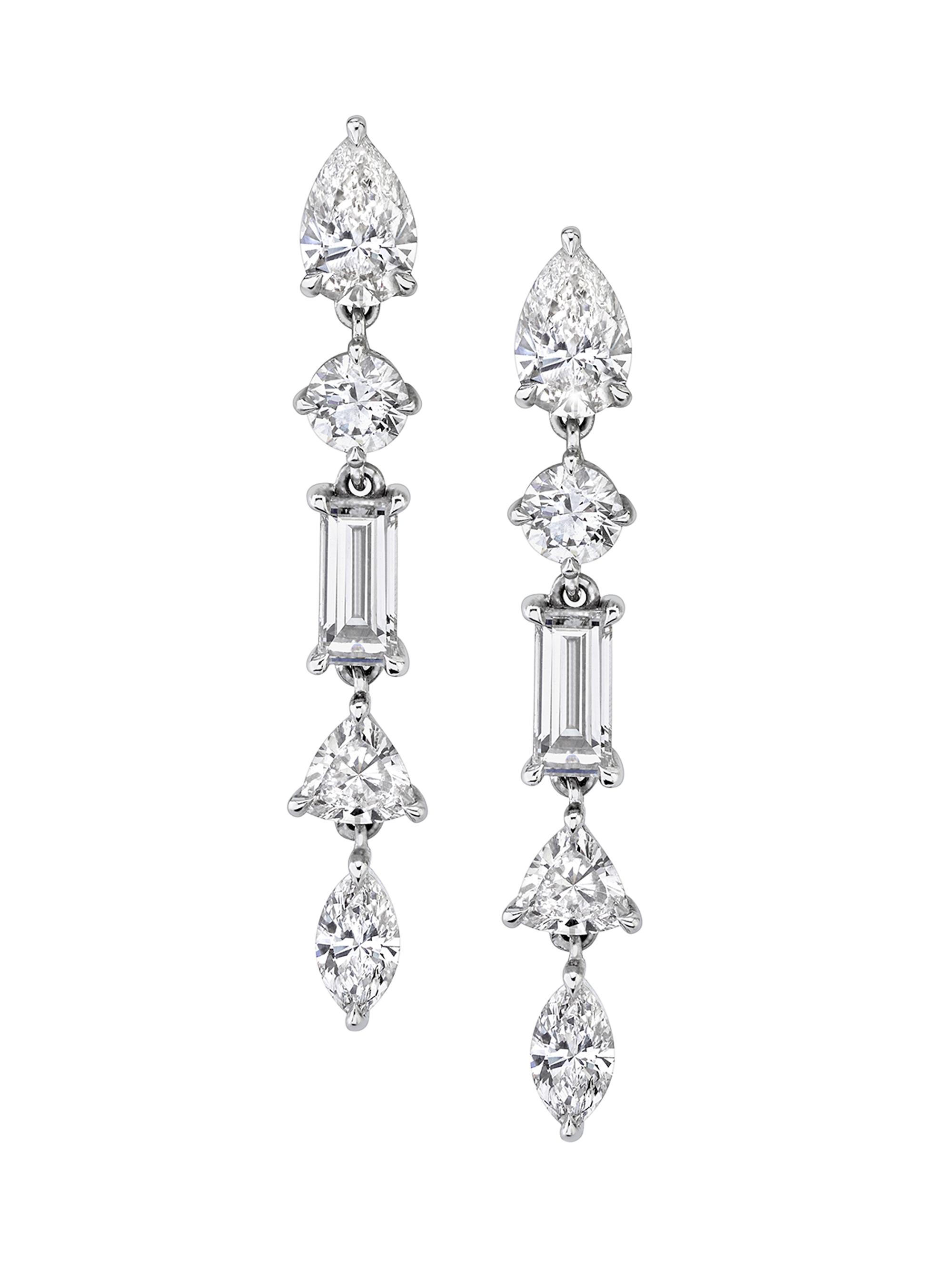 VRAI Women's Red Carpet Jewelry 14K White Gold & 3.30 TCW Lab-Grown Diamond Mixed Drop Earrings - White Gold