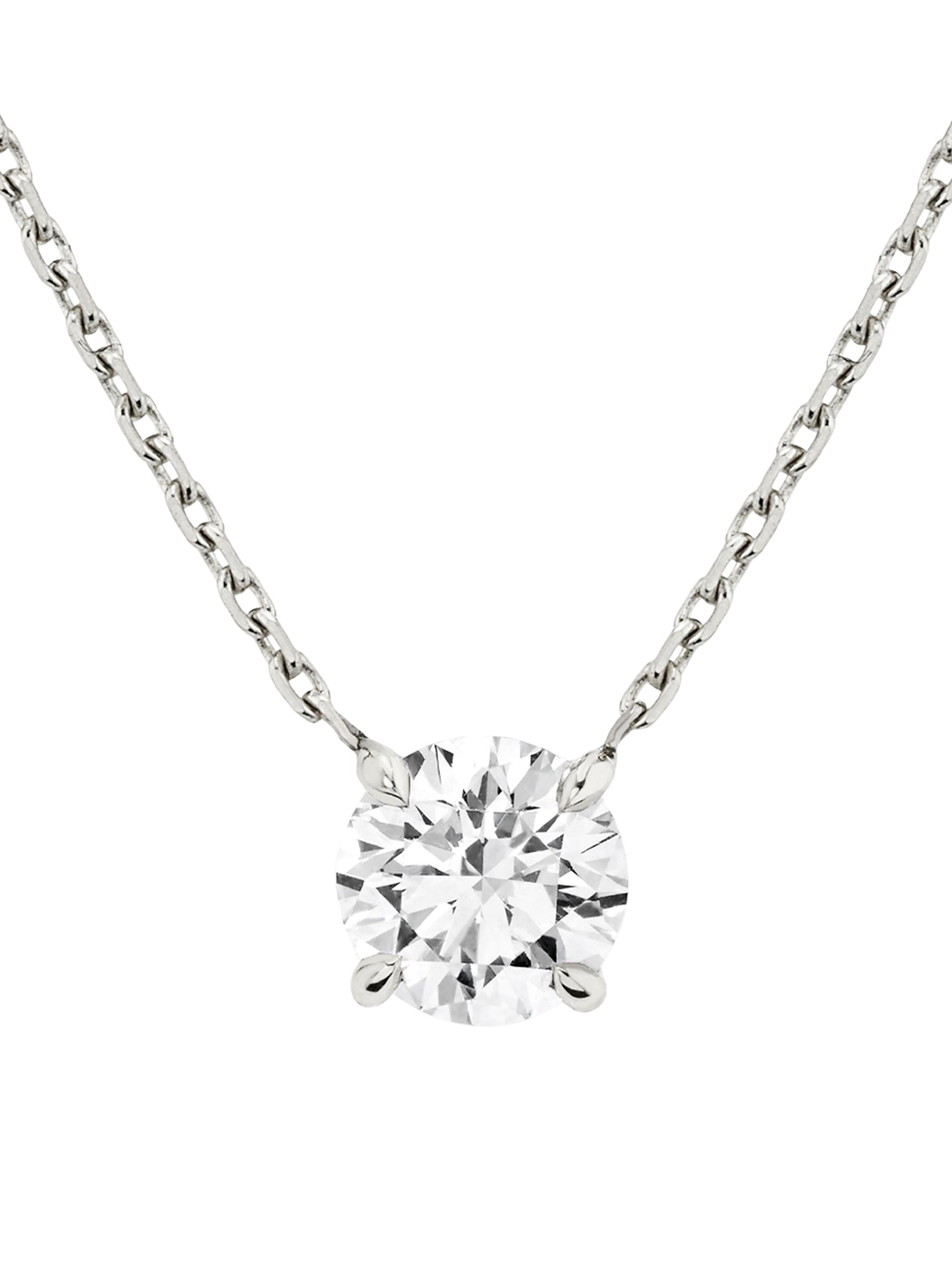 VRAI Women's Solitaire Classics 14K White Gold & 1.00 TCW Lab-Grown Diamond Brilliant Round Solitaire Necklace - White Gold