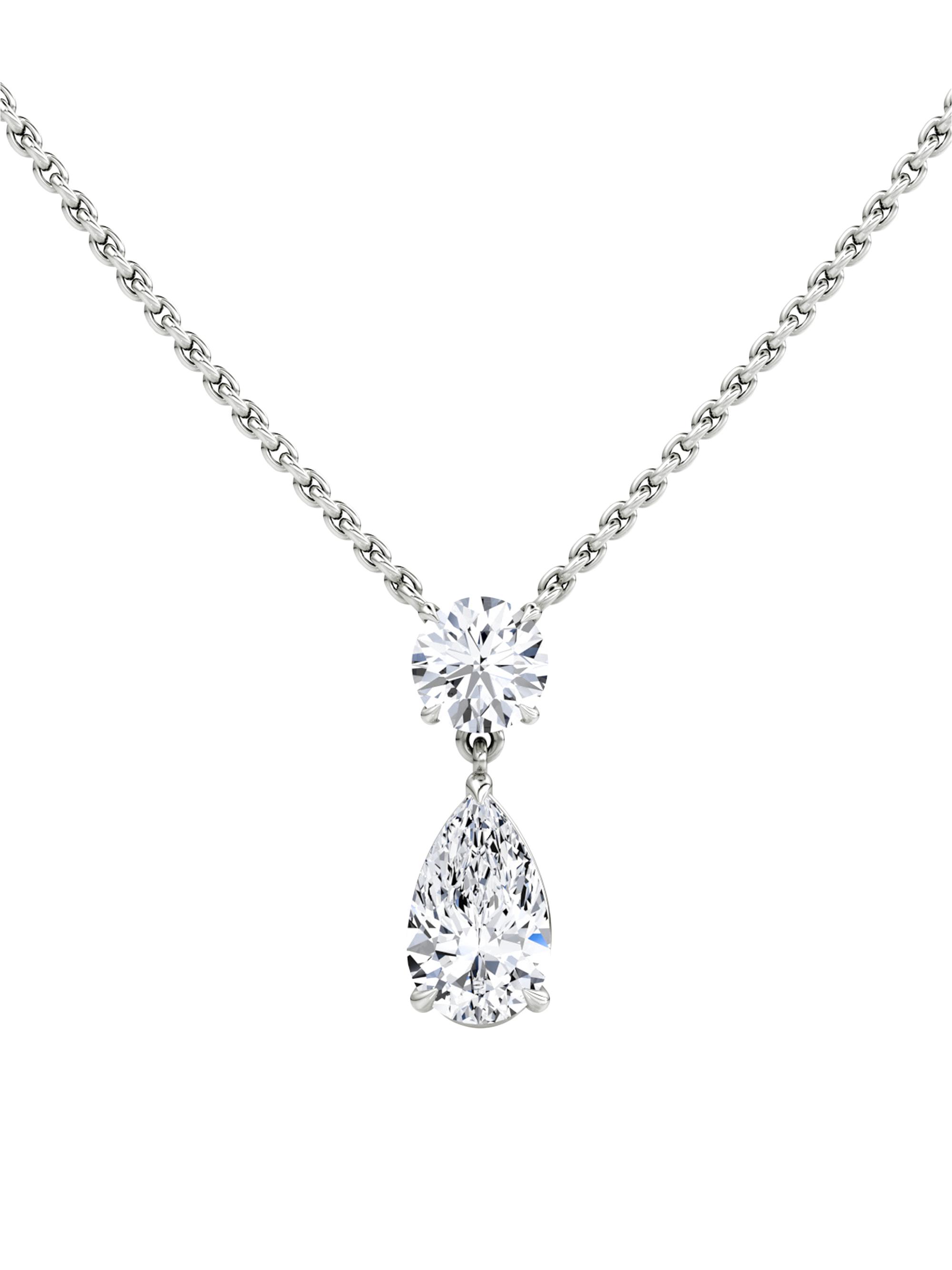 VRAI Women's 14K White Gold & 1.50 TCW Lab-Grown Diamond Duo Pear Drop Necklace - White Gold