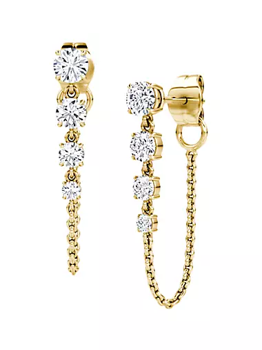 Vrai X Brides 14K Gold & 1.10 TCW Lab-Grown Diamond Linked Tennis Earrings