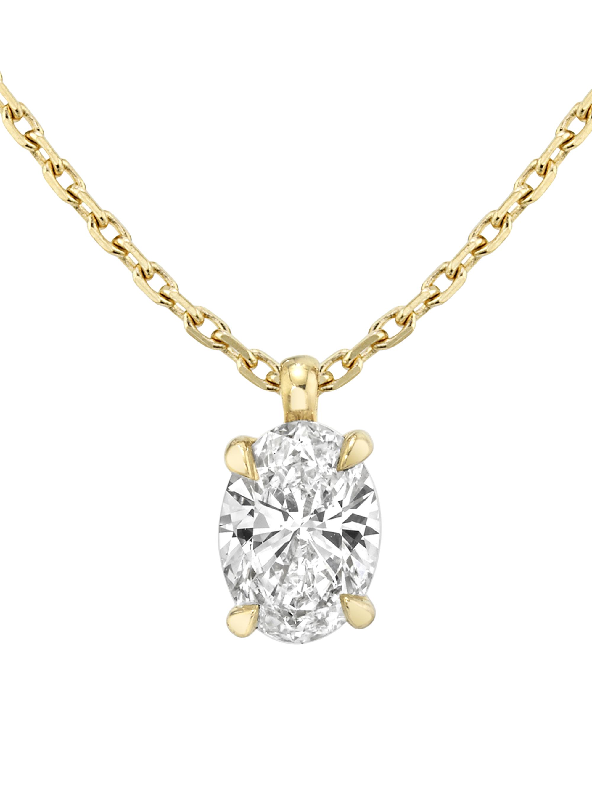 VRAI Women's Solitaire Classics 14K Gold & 1.00 TCW Lab-Grown Diamond Solitaire Oval Pendant - Yellow Gold