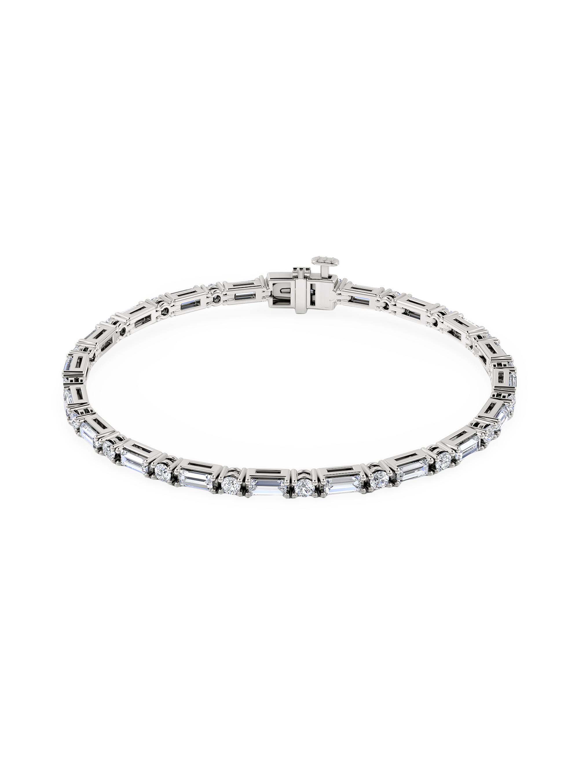 VRAI Women's Tennis Baguette + Round 14K White Gold & 3.00 TCW Lab-Grown Diamond Bracelet - White Gold