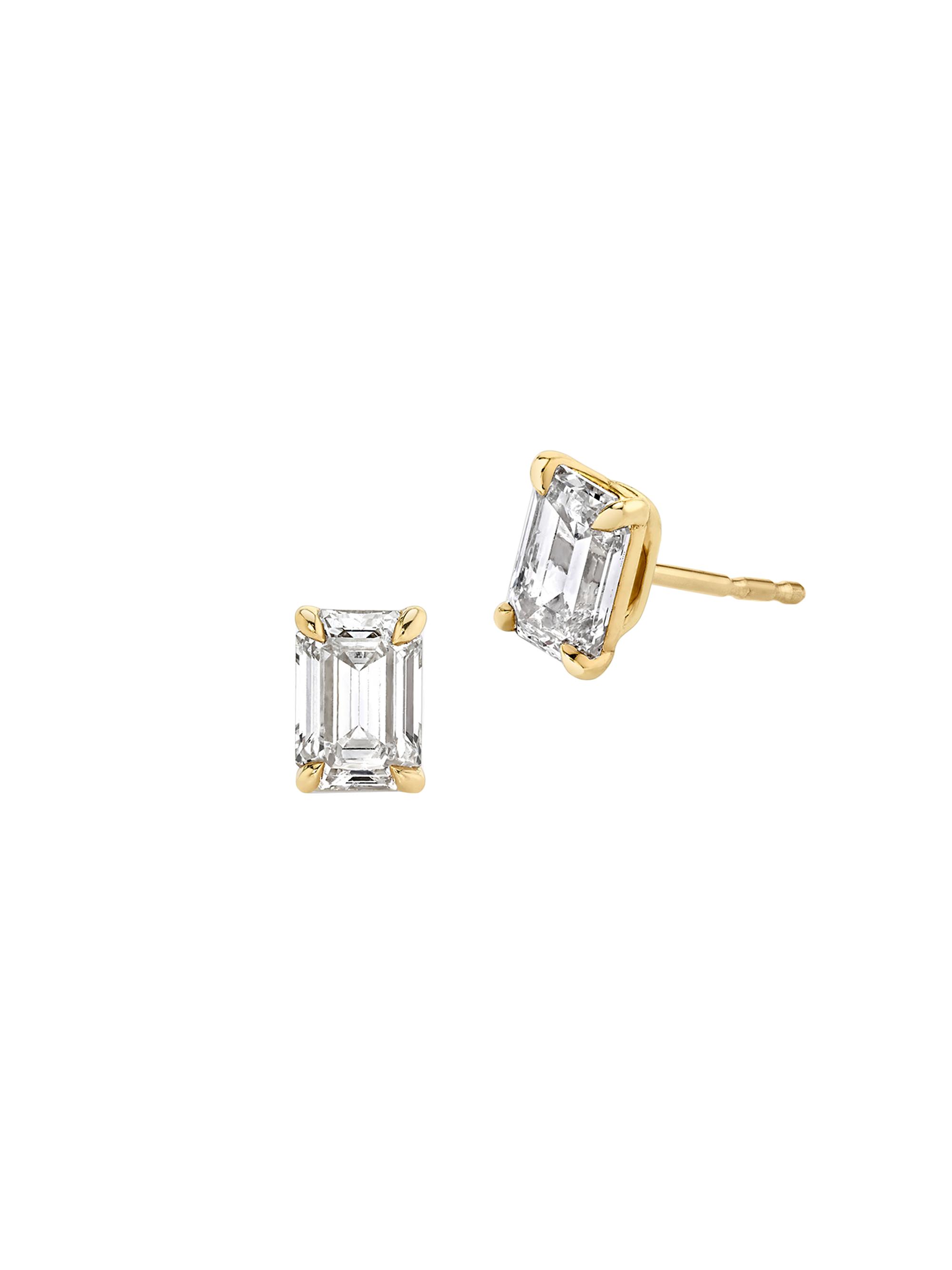 VRAI Women's Solitaire Classics 14K Gold & 1.50 TCW Lab-Grown Diamond Emerald Solitaire Studs - Yellow Gold