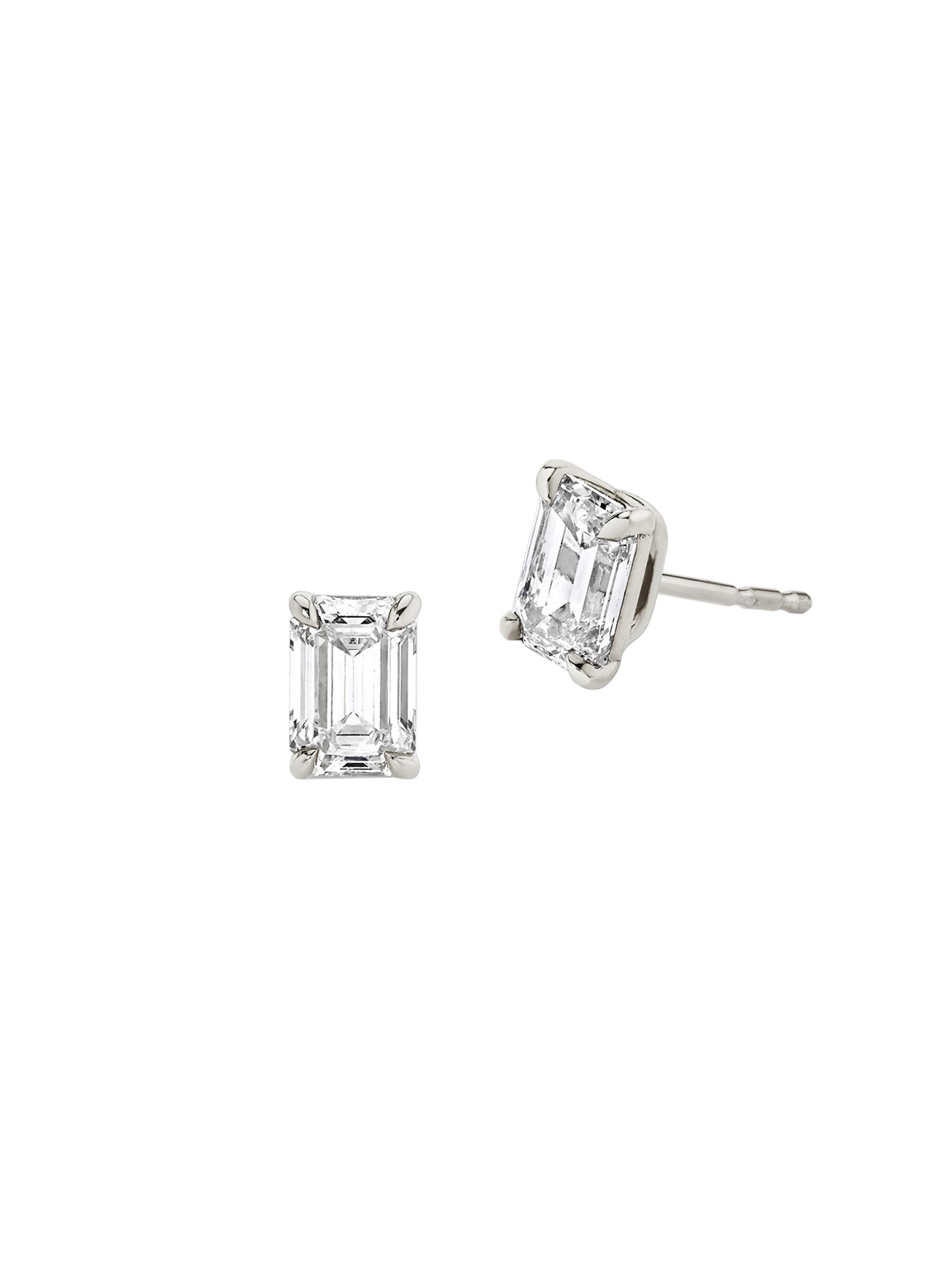 VRAI Women's Solitaire Classics 14K White Gold & 1.50 TCW Lab-Grown Diamond Emerald Solitaire Studs - White Gold