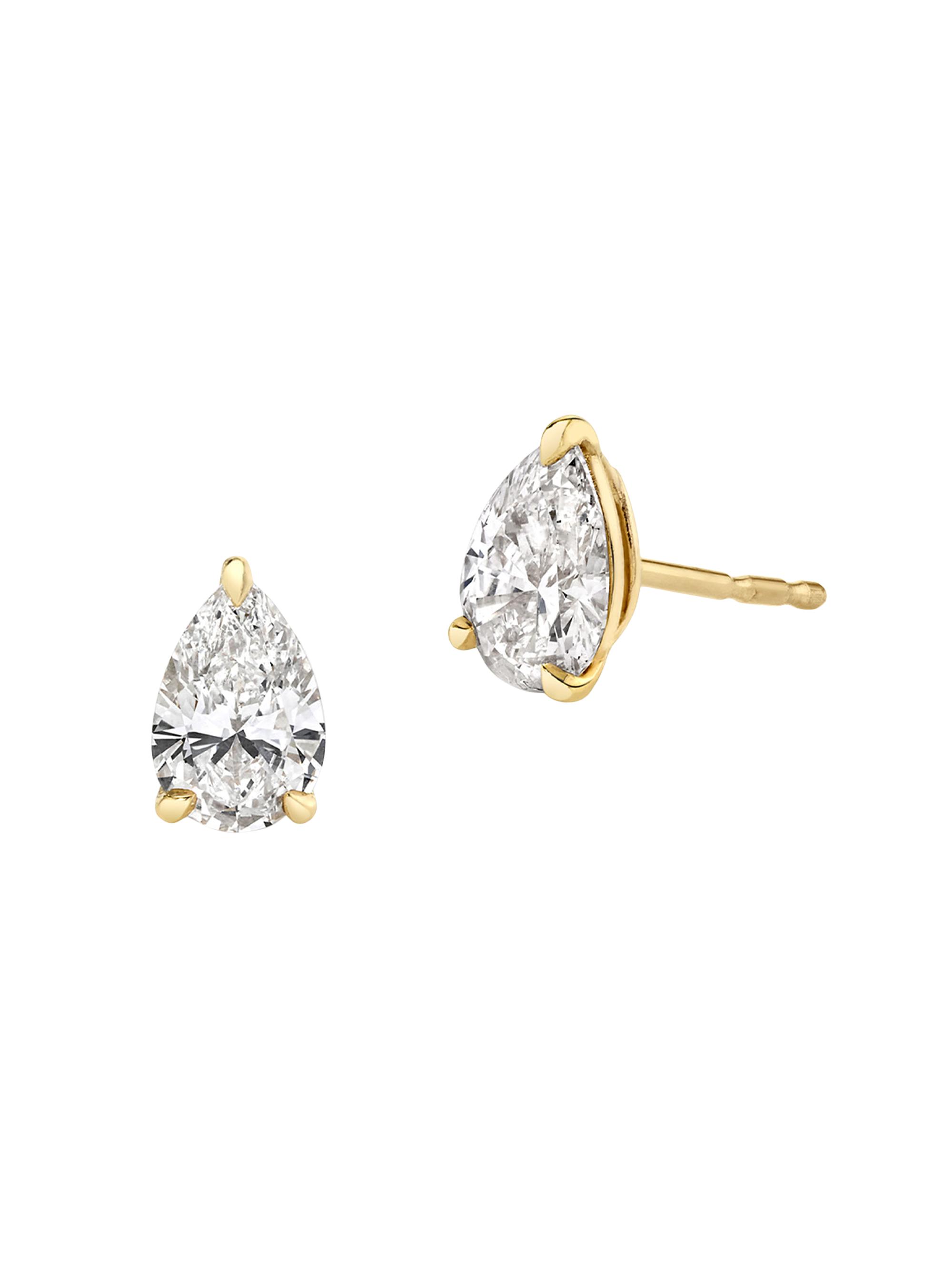 VRAI Women's Solitaire Classics 14K Gold & 1.00 TCW Lab-Grown Diamond Pear Solitaire Studs - Yellow Gold