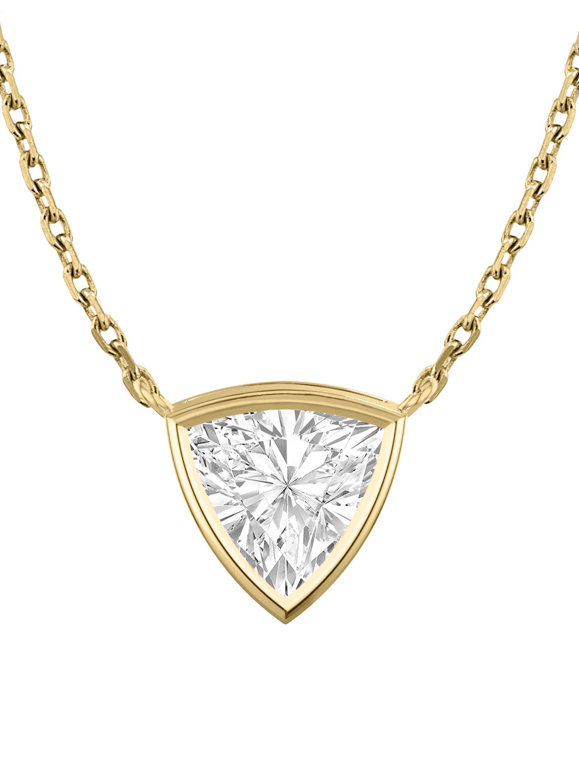 VRAI Women's Bezel Essentials 14K Gold & 1.00 TCW Lab-Grown Diamond Trillion Solitaire Necklace - Yellow Gold