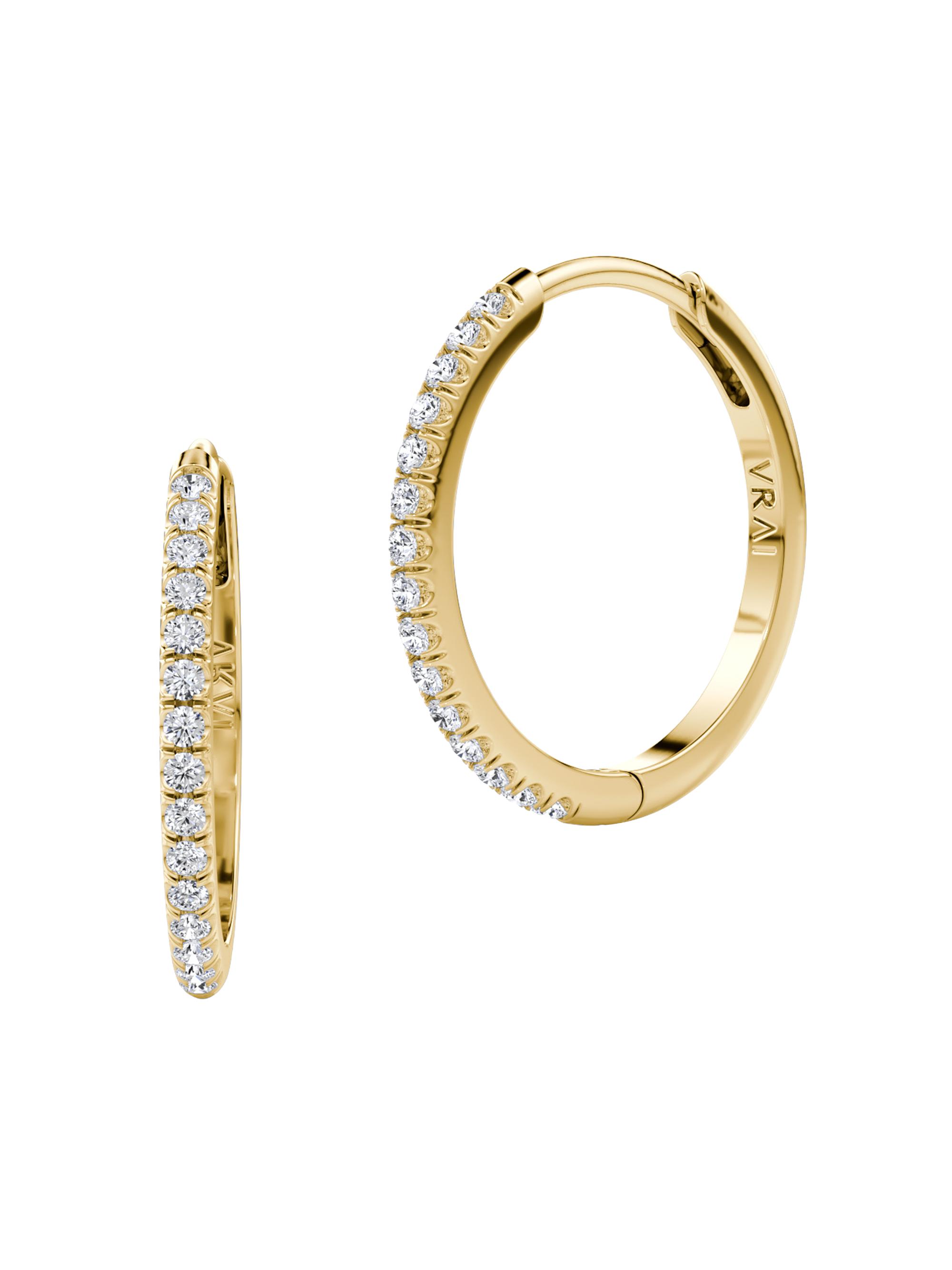 VRAI Women's Huggie Hoops 14K Gold & 0.24 TCW Lab-Grown Diamond Half Eternity Hoop Earrings - Yellow Gold
